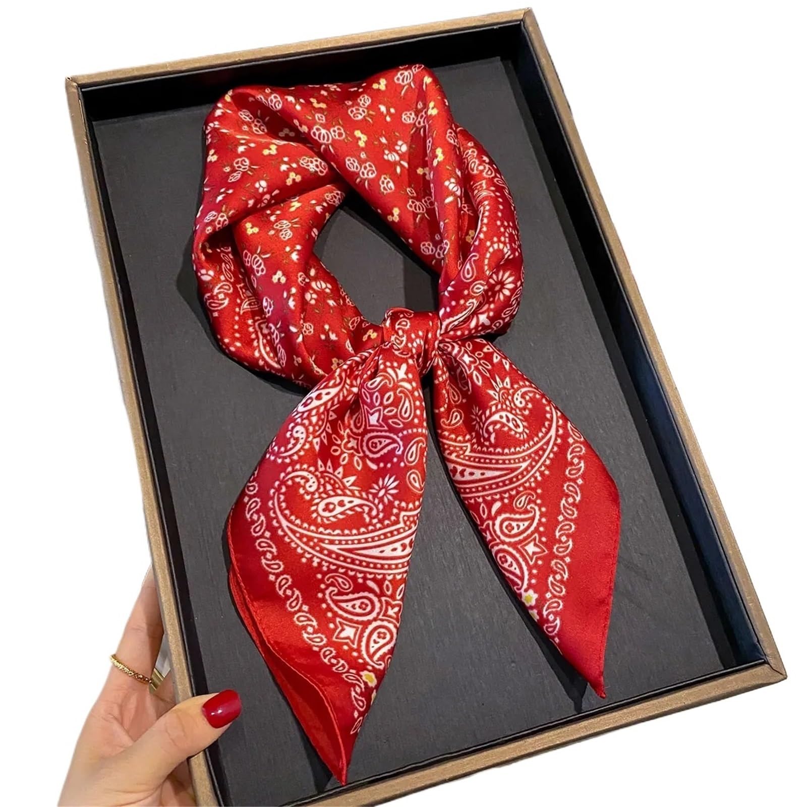 Pañuelo de satén, Bufandas de moda for mujer, 1 unidad, 70 x 70 cm, bufanda de seda con estampado cuadrado, chal decorativo, diadema, diseño de cuello, bandana