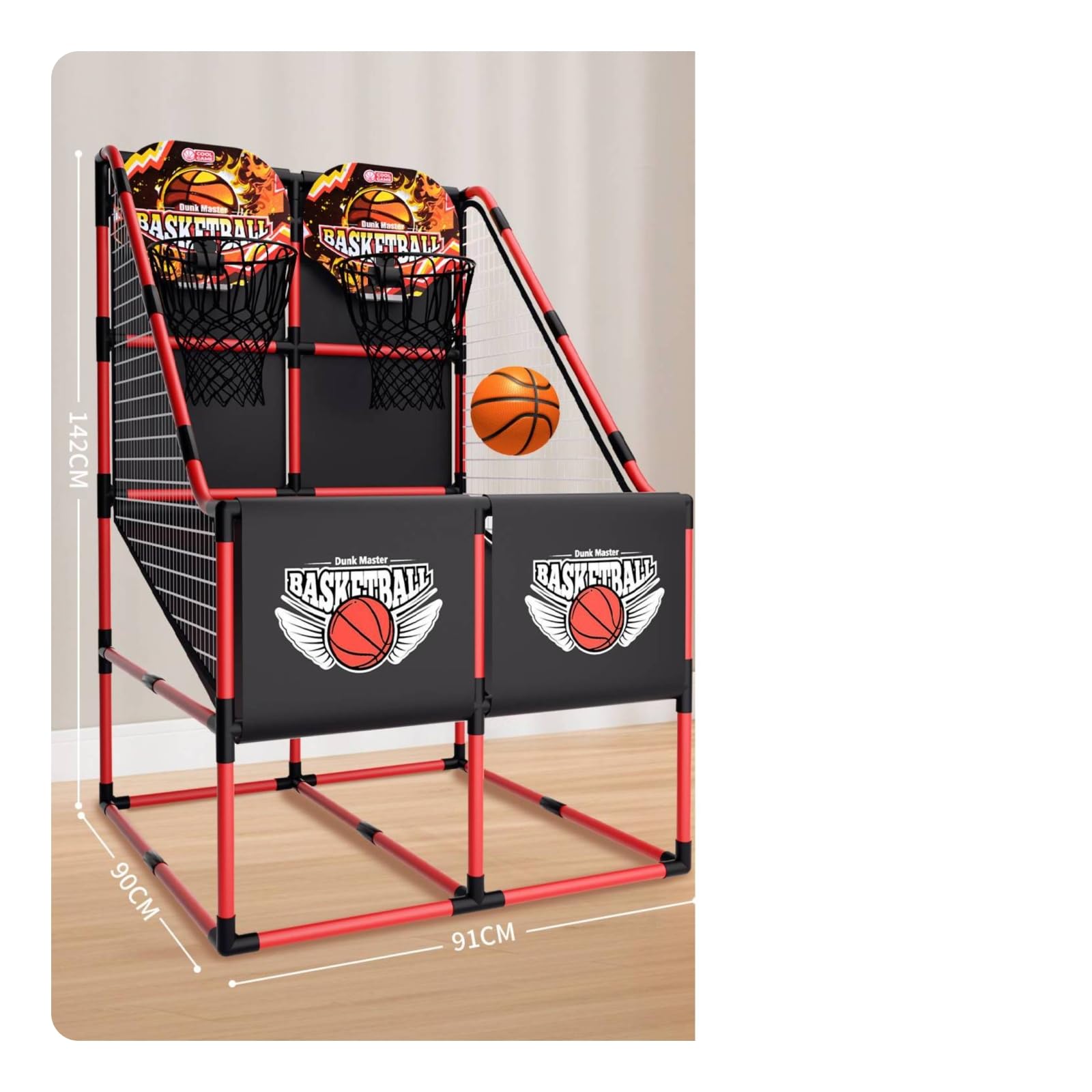 KESOTO Marco de Básquet Infantil Aro Tablero Red Soporte Pelota Juego Deportivos con Bolsas de Malla para Guardado Material