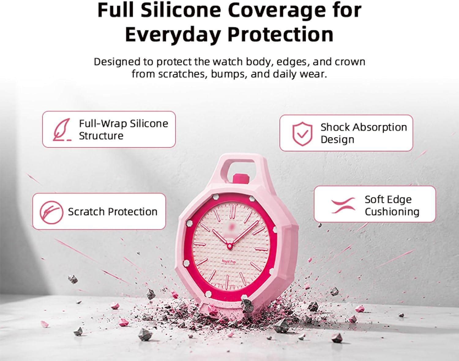 [2 Pack] Compatible with AP Swatch Royal Pop Protective Case Pink image 4