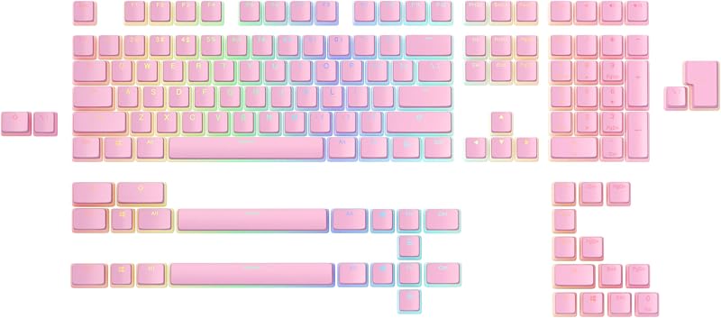 Aura V2 (Pixel Pink) - PBT Pudding Keycaps for Mechanical Keyboards - ANSI (US), ISO Compatible - Supports Full Size, TKL, 75%, 60% Layouts
