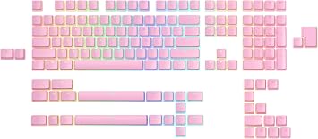 GLORIOUS Aura V2 Pixel Pink - PBT Pudding Keycaps for Mechanical Keyboards - ANSI US, ISO Compatible - Supports Full Size, TKL, 75%, 60% Layouts