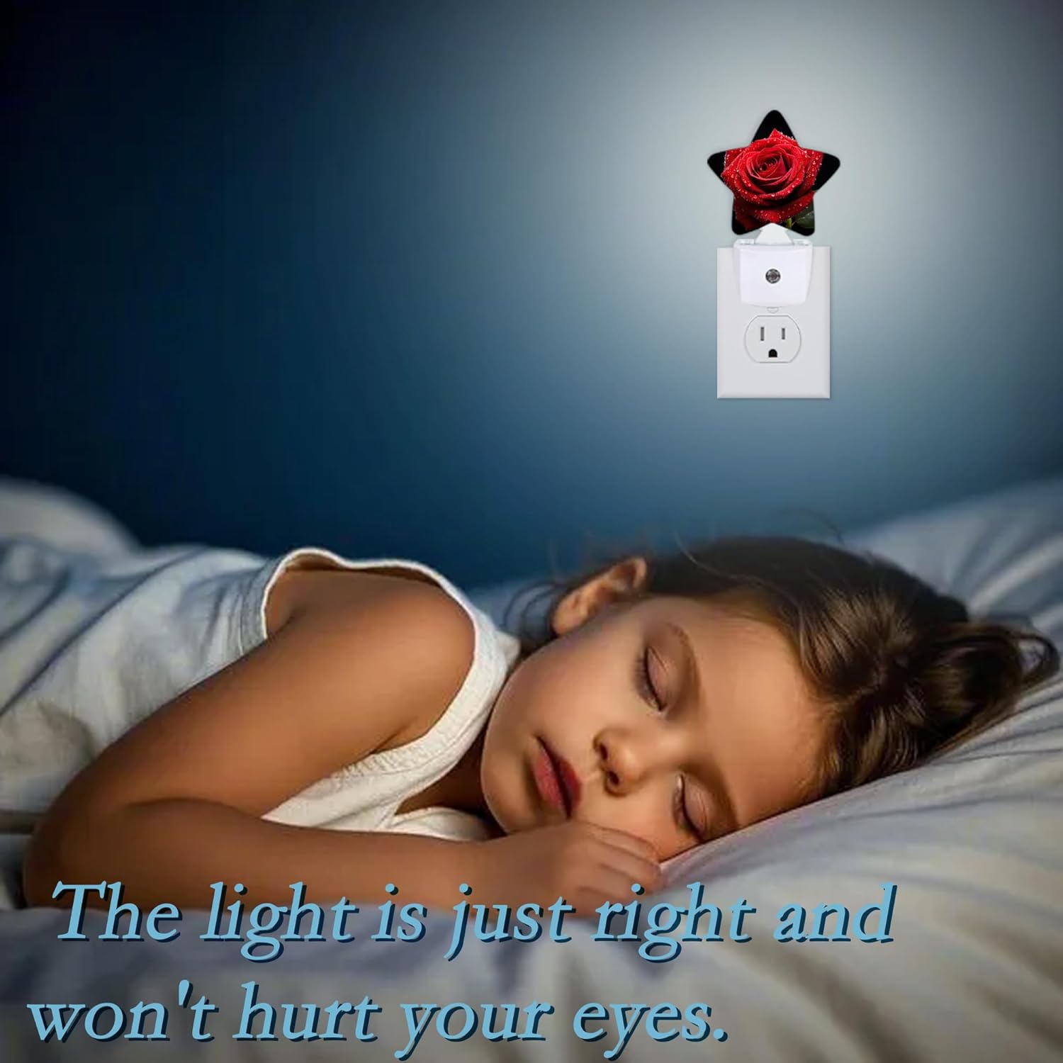 Red Rose Night Light,Plug Into Wall Decor Nightlights for Bedroom,Bathroom,Hallway,Stairway,Kitchen,with Dusk to Dawn Light Auto Sensors Led Night Lights Room Gifts