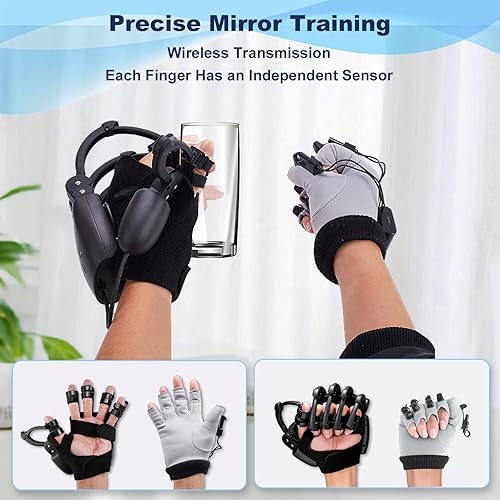 Miniatura 10 de Guantes de robot de rehabilitación mejorados para recuperación de hemiplejia cerebral, guante robótico portátil para rehabilitación de accidentes