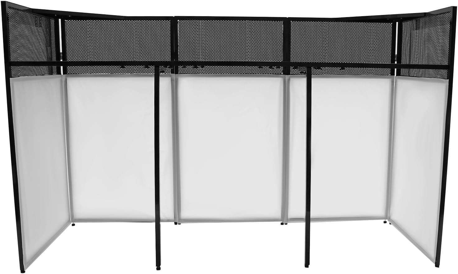 DJ Booth Table, 44lbs Load Large Duty Event Backdrop Screen Portable Foldable Detachable Metal Frame Freestanding Light Projector Display Scrim Panel with Carrying Bag for Events Party Wedding Scenes