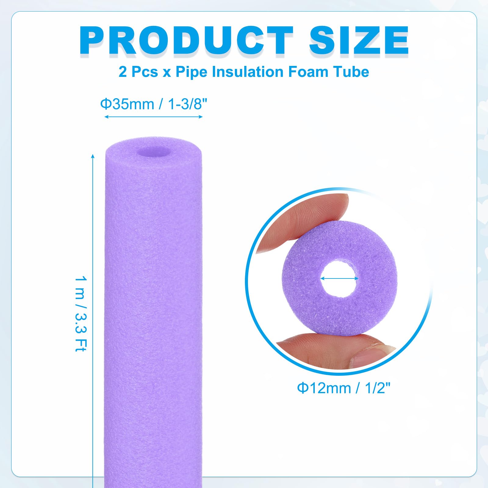 PATIKIL 2 Pcs Pipe Insulation Foam Tube - Image 2