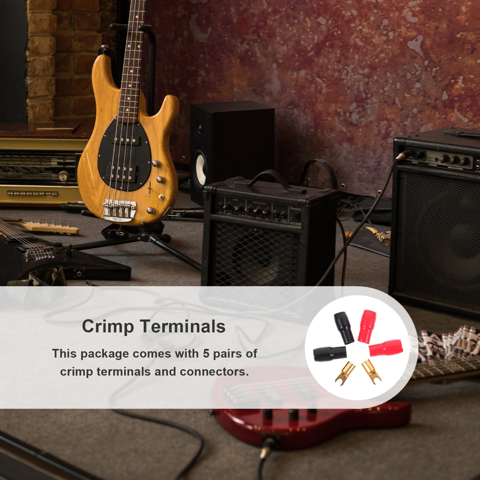 10 Pairs Crimp Barrier Spades Wire Connectors Wire Terminals 1 Gauge Terminals Spade Connecters Speaker Wire Adapter 4 Gauge Spade 4ga Terminal Spade Terminal Crimp Terminals FUNOMOCYA