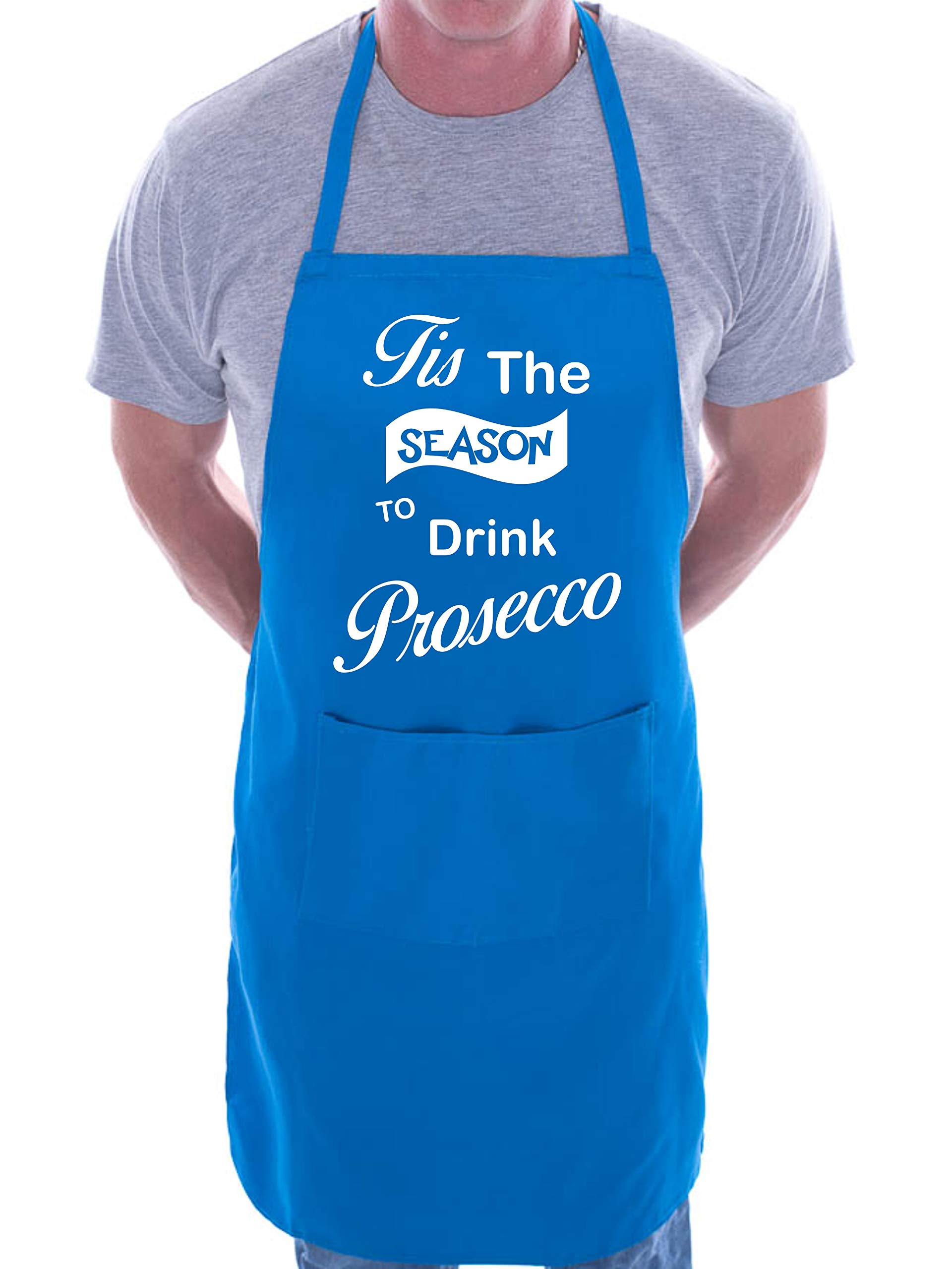 Print4U Apron BBQ Cooking Tis The Season Christmas Chef Blue