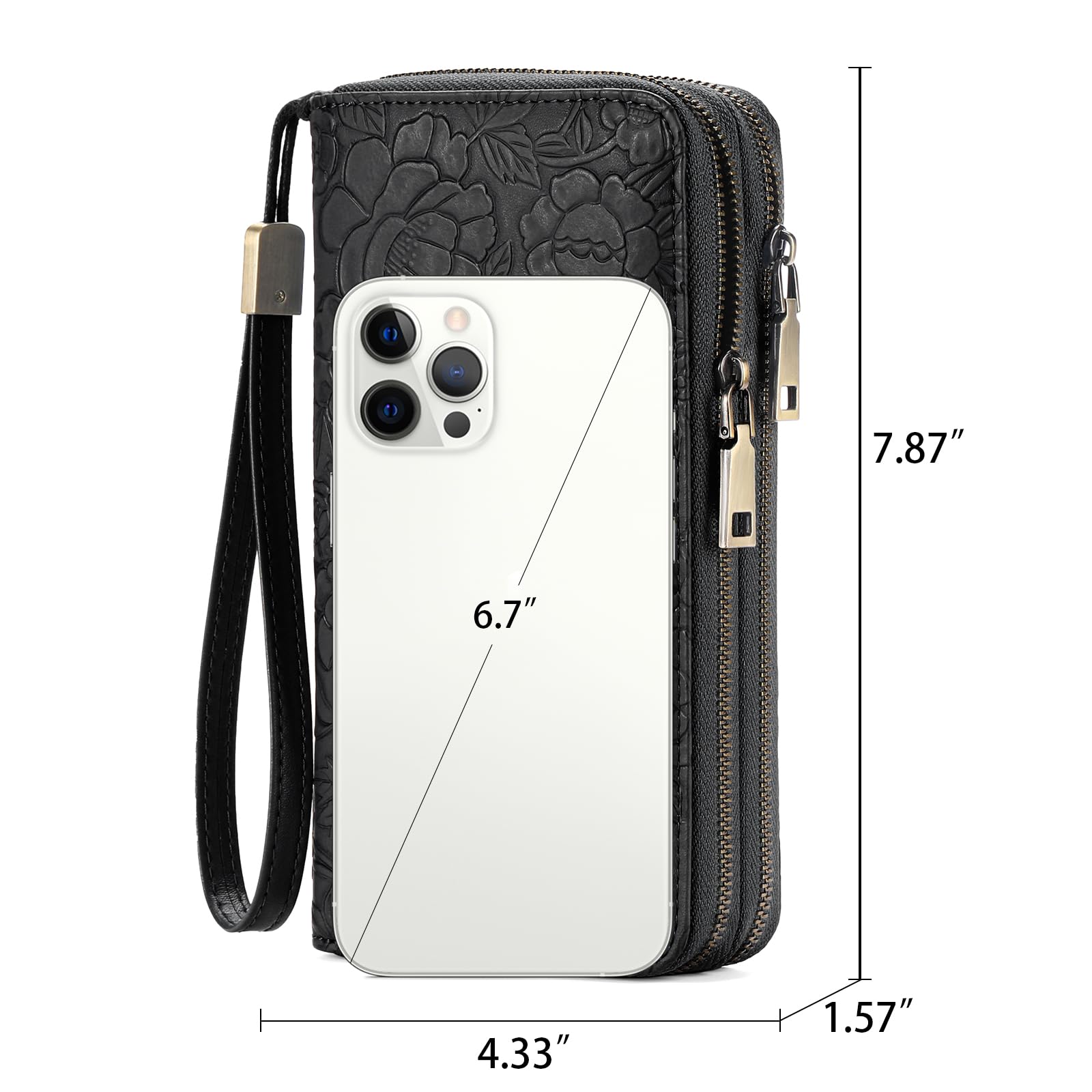 GAEKEAO Carteras de Mujer, Cartera Monedero Mujer Piel, Tarjeteros para Tarjetas de Credito, Bloqueo RFID Billetera, Monedero Tarjetero Mujer con Cremallera Doble