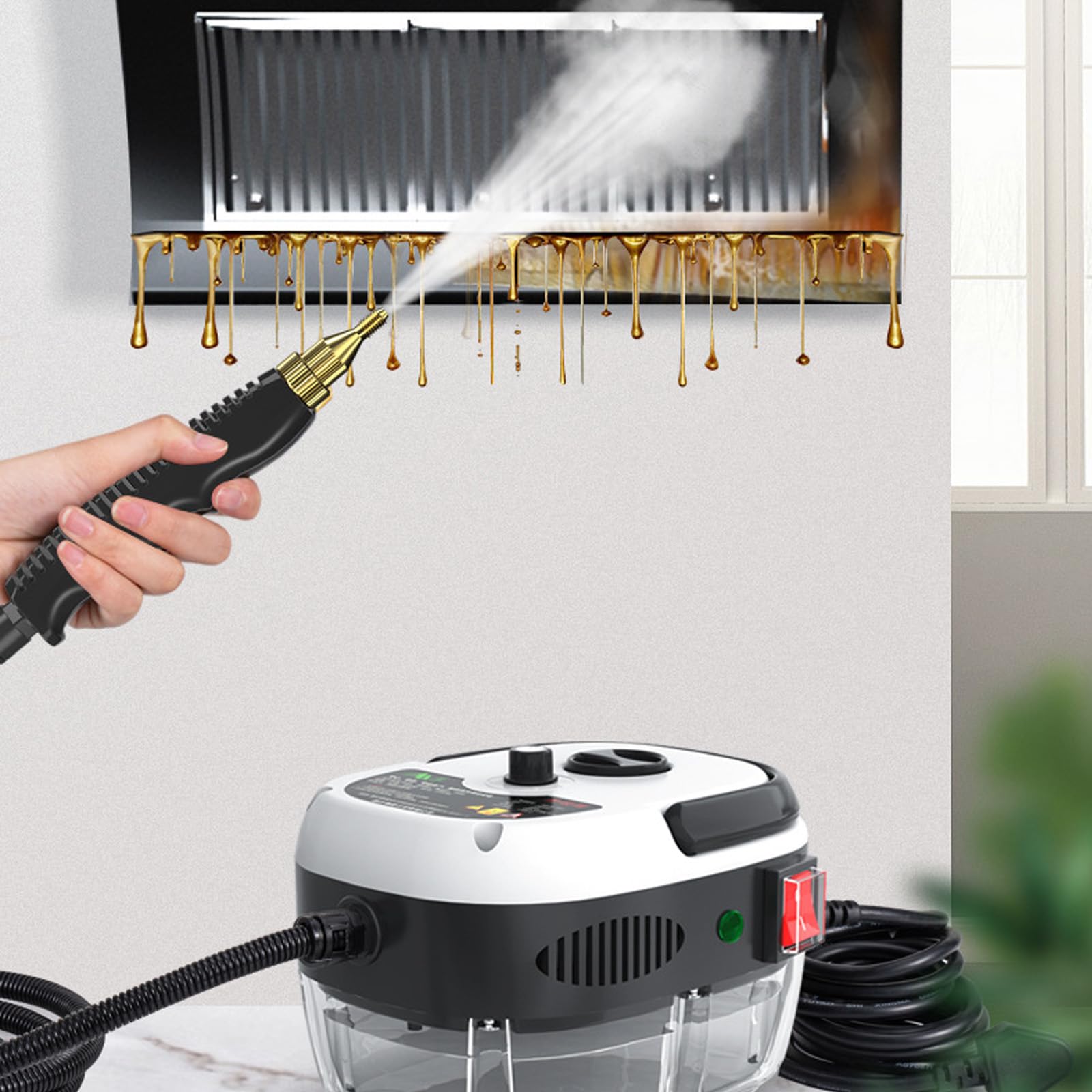 2500w Handheld High-Temperature Pressurized Steam Cleaner, 2025 Neu Tragbarer Hochdruck Dampfreiniger, Handdampfreiniger Für Küche, Haushalt, Auto, Removable Nozzle, High Pressure (STYLE-6)