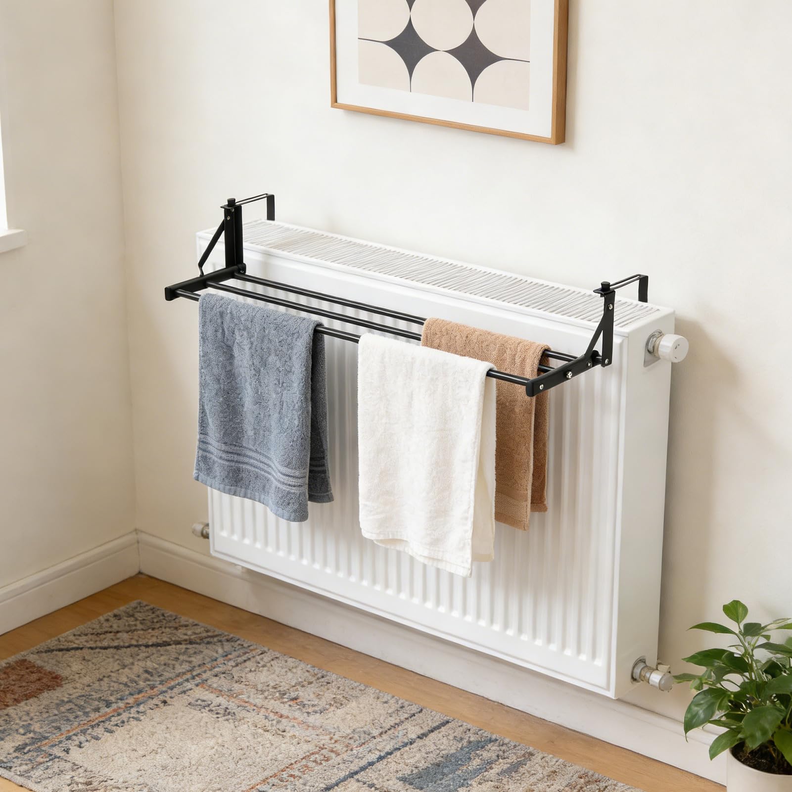 Séchoir à Vêtements Organisateur Porte-Accessoires Multifonctionnel sans | Barre À Serviettes Pour Radiateurs Pour Maison Dortoir Hôtel Restaurant Appartement Vêtements Peignoir Manteau