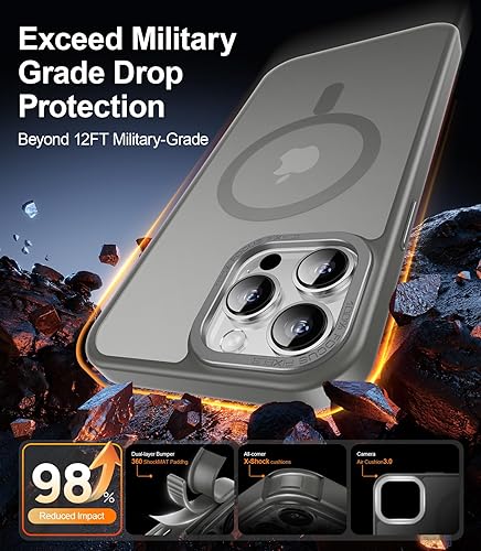 Miniatura 10 de SEXYMOM Funda magnética mejorada para iPhone 11 Pro Max, compatible con MagSafe, carga inalámbrica, prueba de caídas de grado militar de 21 pies, a