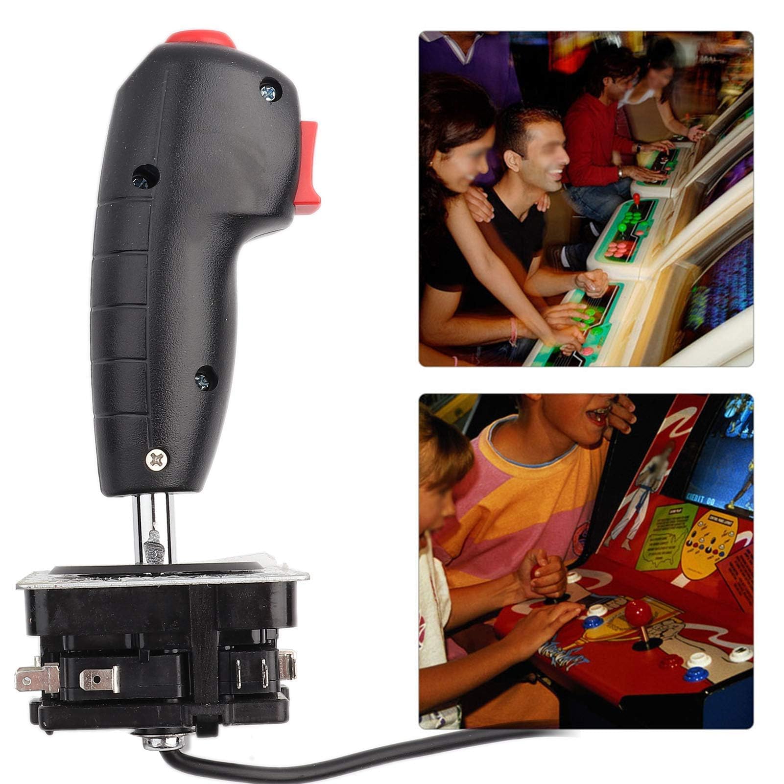 Joystick d'arcade, Joystick de vol à 8 voies avec gâchette et bouton de tir supérieur, kit de contrôleur de jeu 8 voies pour jeu d'ordinateur