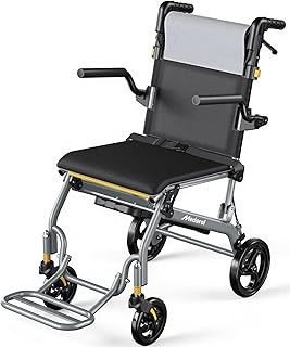 Lightweight Wheelchair for Adults, Transport Wheelchair Foldable Chair, Portable Ultra Light(Weighs Only 20.5 lbs)