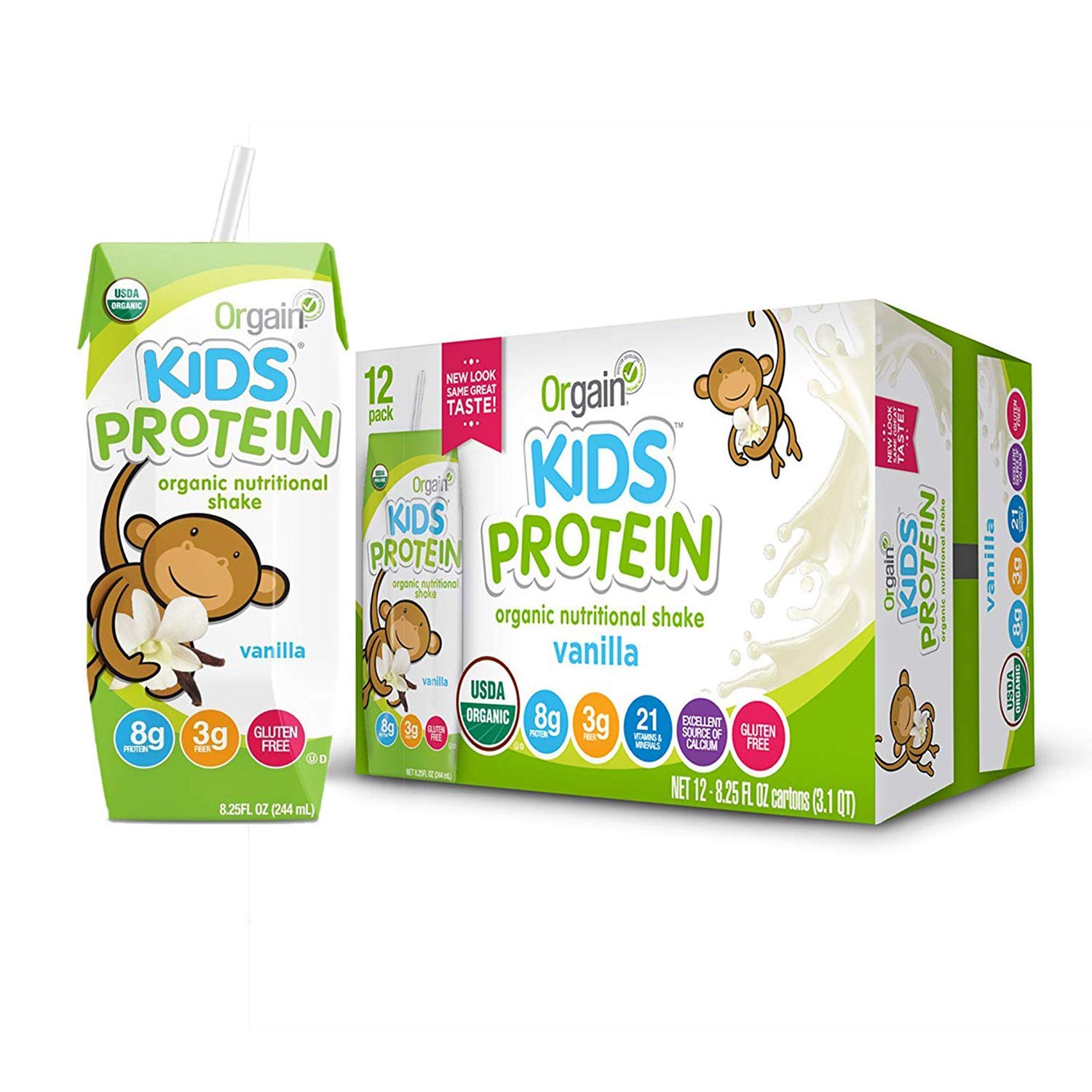 Orgain Organic Nutrition Shake - Vanilla Kids - 8.25 fl oz - Case of 12 Toys Christmas Gift12