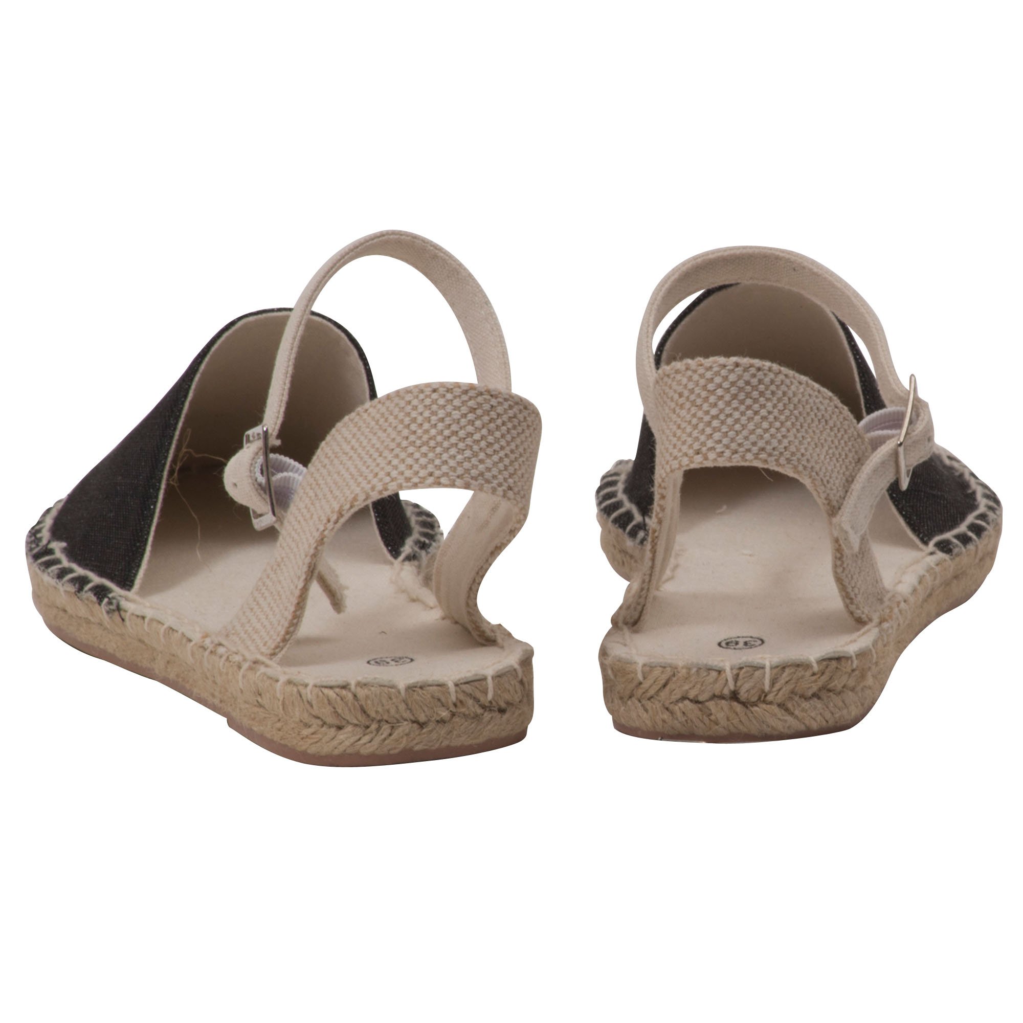 Japanwelt Espadrilles für Damen I Riemchen - Sommer-Latschen Espandrillos Damen-Slipper Sommerschuhe Leinenschuhe Spanisch Leinenschuhe Plateau Mokassin Espandrilles Schlüpfschuhe Halbschuhe
