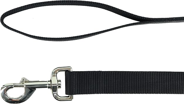Coastal Pet Single-Ply Dog Leash - Sturdy Pet Leash - Comfortable & Stylish - Resists Fraying - Vibrant & Fade-Resistant Color - Black, 1" x 4