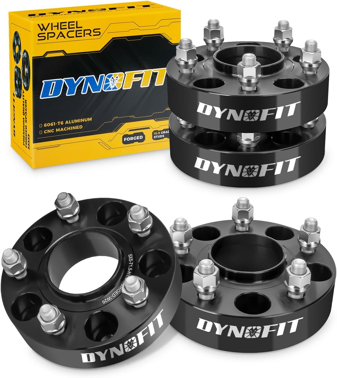 dynofit 1.5" Wheel Spacers 5x5 for 2007-2018 Jeep Wrangler JK, 1999-2010 Grand Cherokee WJ WK, 71.5mm Hub Centric 5x127 Wheel Adapters for 2005-2010 Commander XK, 1/2"-20 Studs, 4Pcs Forged Spacers