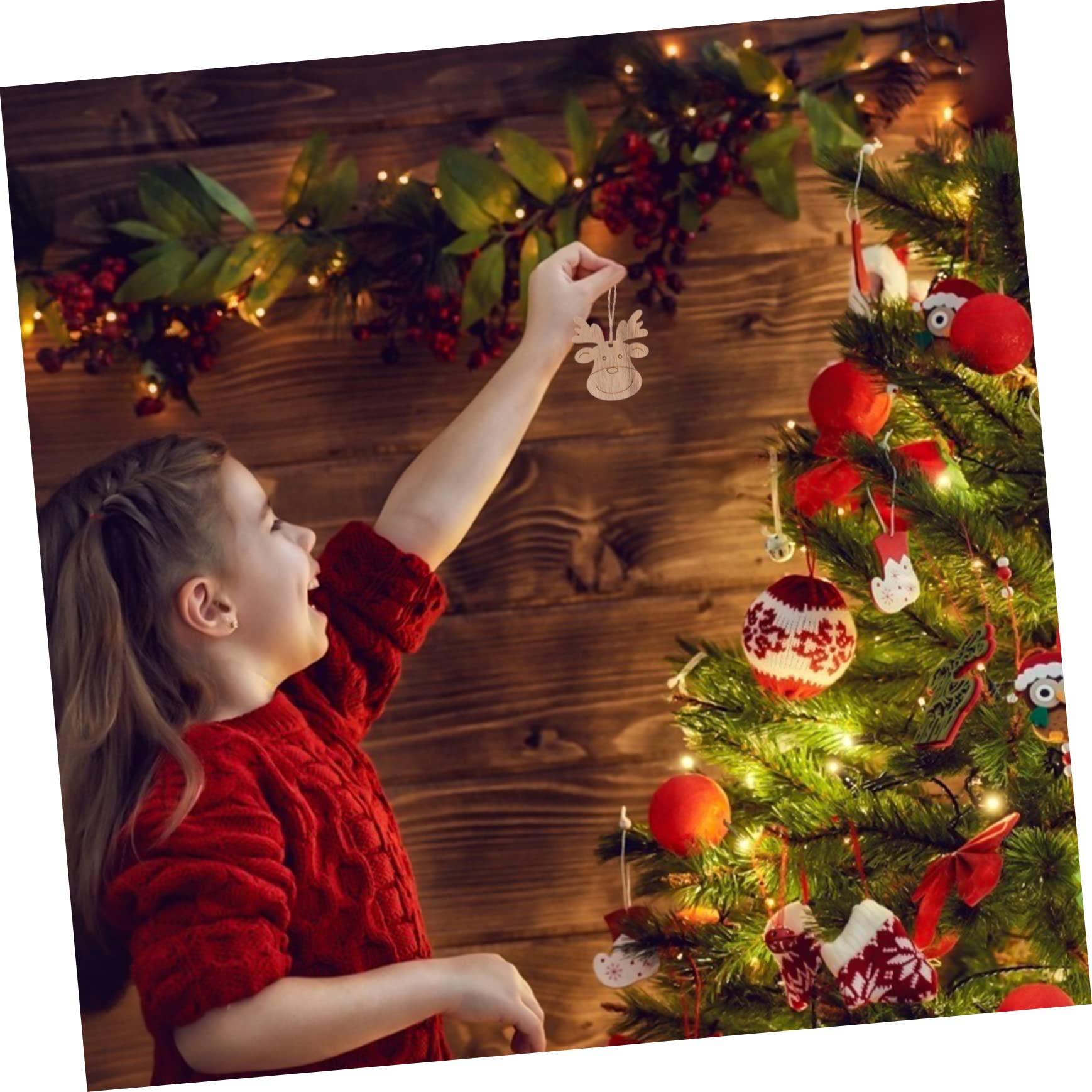 80piezas Rodajas De Madera Para Manualidades De Navidad Decoraciones De De Madera Natural Surtido De Chips Acabado y Celebraciones