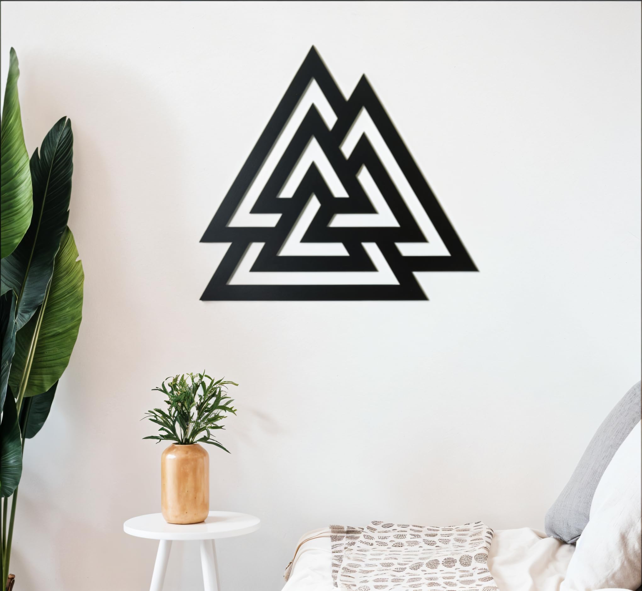 BCDHOMEDECOR,Valknut Metal Duvar Dekoru – İskandinav Mitolojisi ve Odin Sembolü – Kelt ve Nordik Tasarım – Ev Dekoru (40-43cm) (50-53cm) ((50-53 CM))