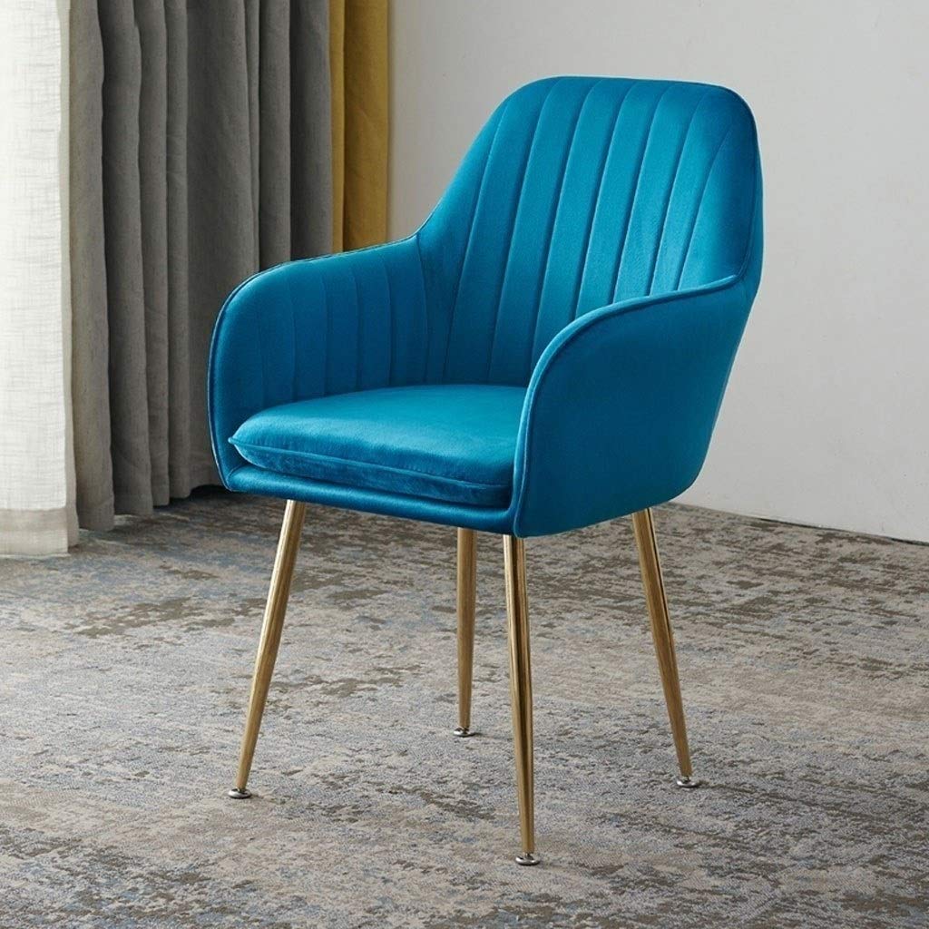 SJIALEN 4 Pcs Dining Chairs,with Backrest Soft Cushion for Office Lounge Dining Kitchen Bedroom Reception Chair Kitchen Chair (Color : Blue)