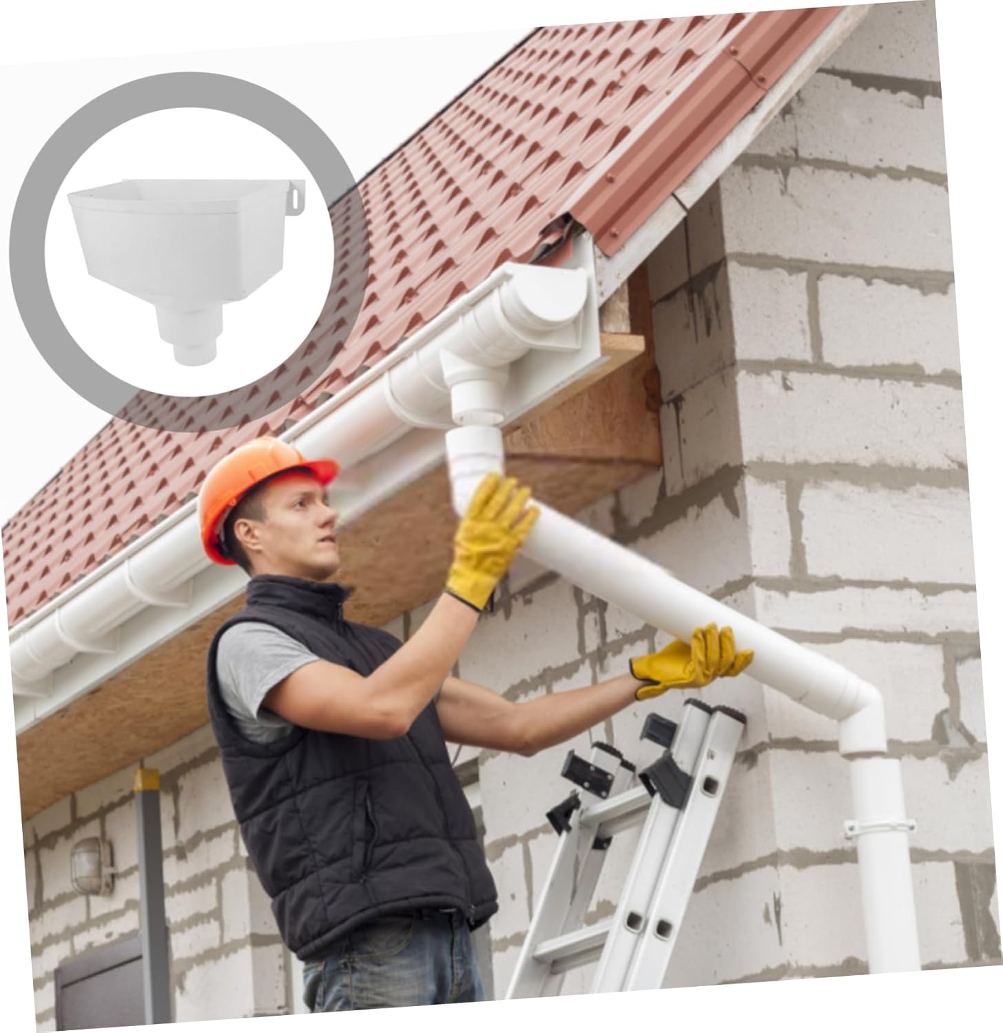 PVC Downspout Diverter Drainage Adapter 75mm Rain Gutter Connector Dual Function for Rainwater Collection Compatible Standard Downspouts