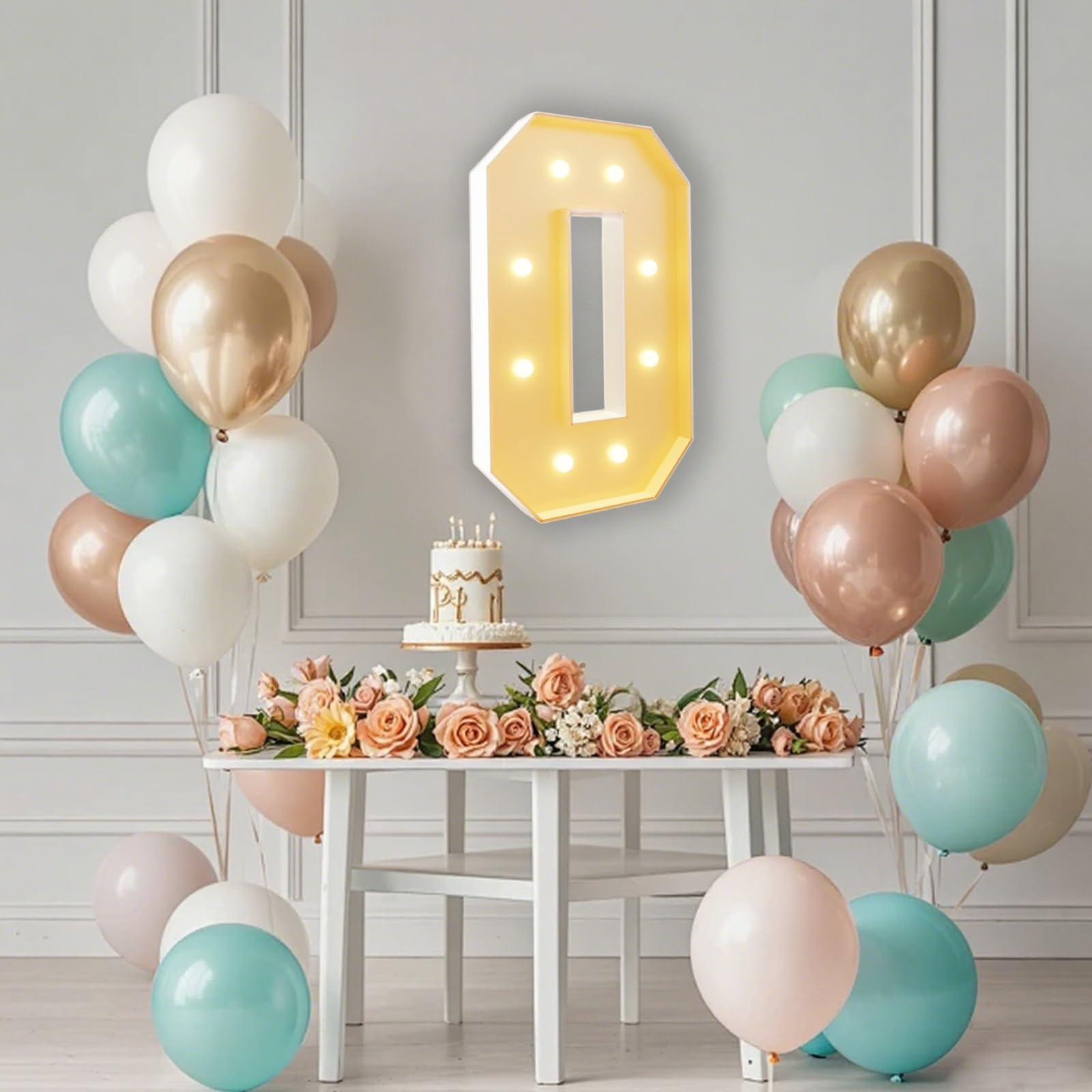 Letrero LED Grande con número 1 Iluminado Letras iluminadas for decoración de Fiestas Primer cumpleaños Aniversario o Navidad(Number 67,70cm/2.3FT)