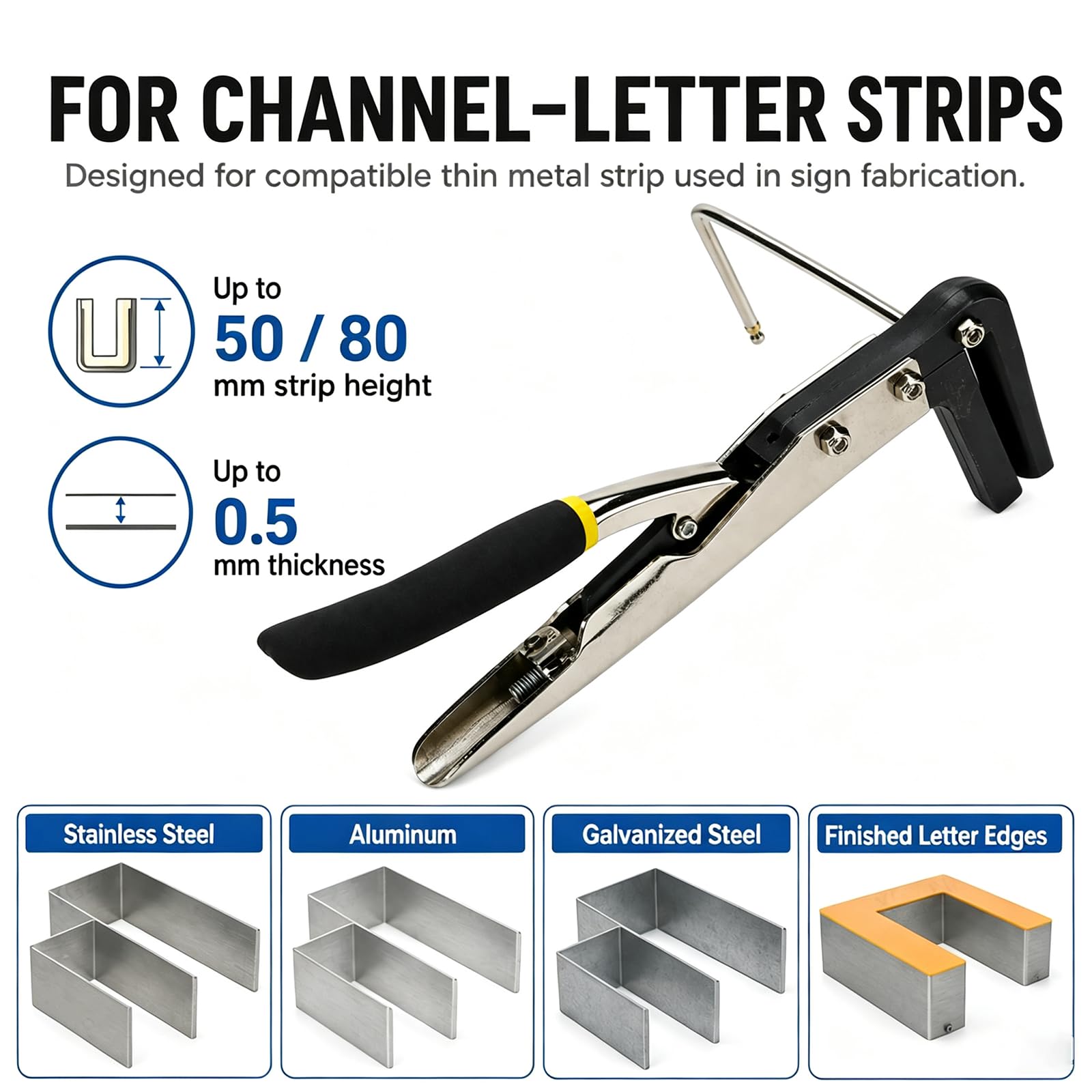 Pinza Manuale per Piegare Strisce di Lettere in Metallo, Dispositivo per Piegare Lamiere Piatte in Alluminio E Acciaio Inossidabile con Pressione Regolabile, per Bordi di 8cm