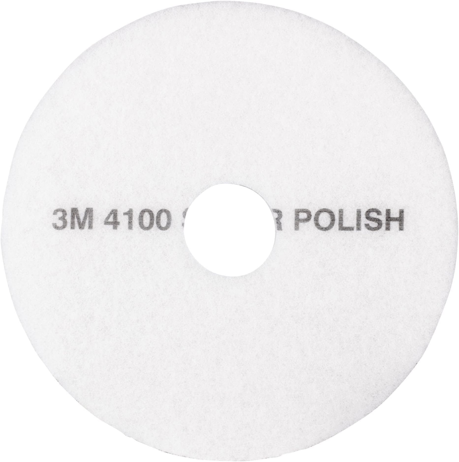 White Super Polish Pad 4100, 17" Floor Pad, Machine Use (Case of 5)