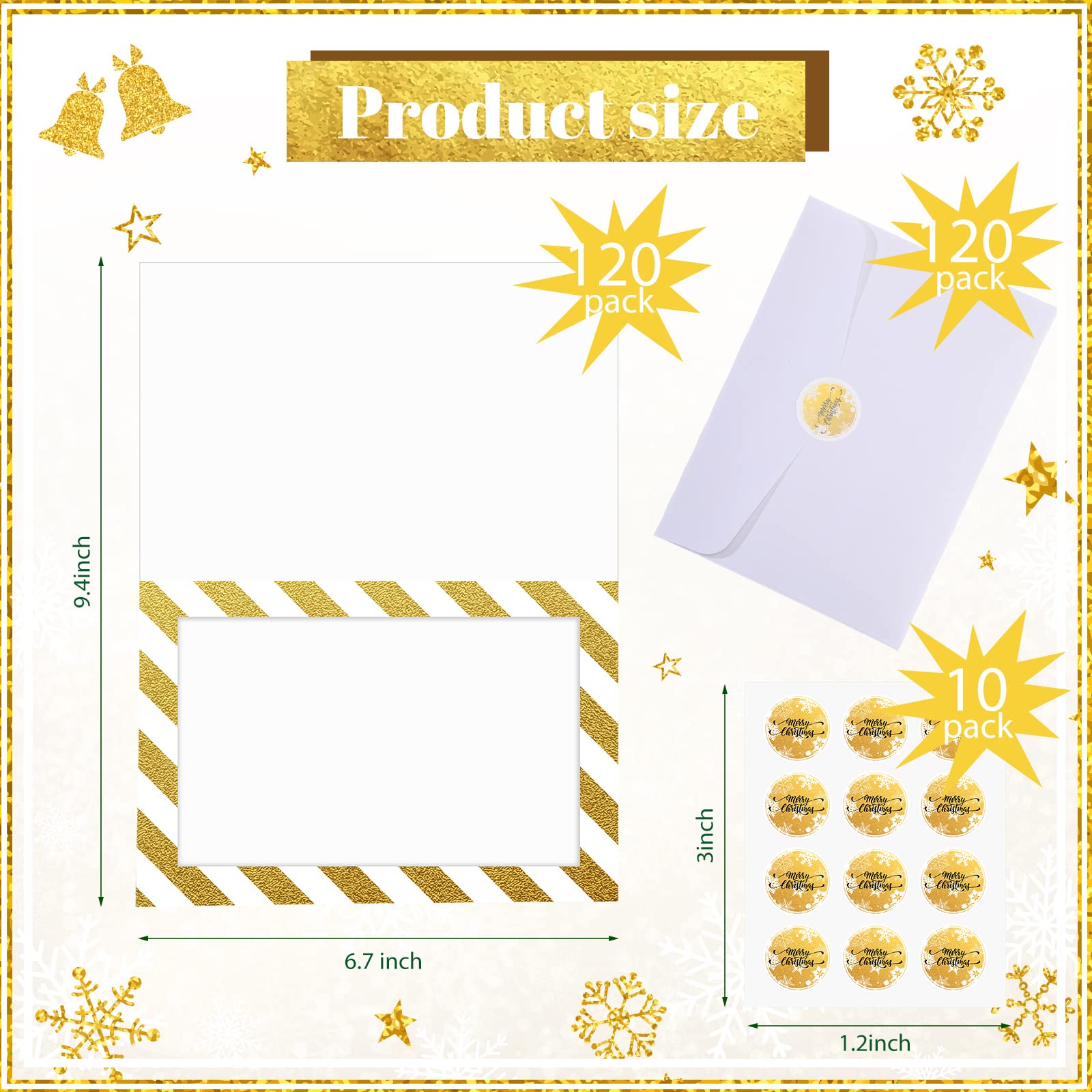 Amazon | 120枚セット クリスマスフォトフレーム グリーティングカード