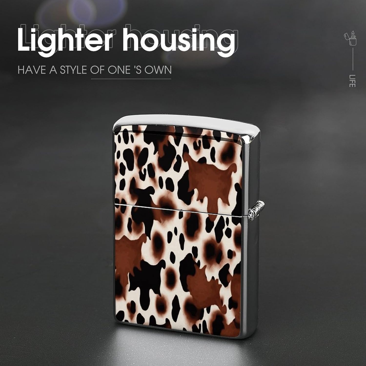 Black and Brown Cow Spots Lighter Case Cover Lighter Shell