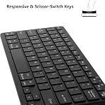 Rechargeable Bluetooth Keyboard for iPad Air Mini Pro iPhone MacBook, Android Tablet Cell Phone Smartphone Laptop, Small Compact Portable Wireless Keyboard (Black)