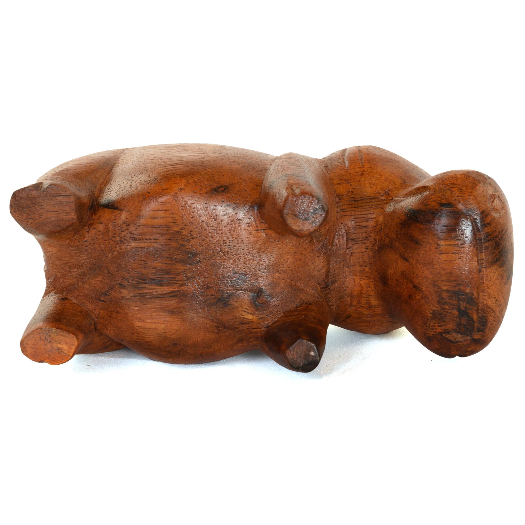 Set 4 Sottobicchieri A Ippopotamo In Resina – Decorazione Rustica Stile Lago, 18,5x7,6x13,5 Cm