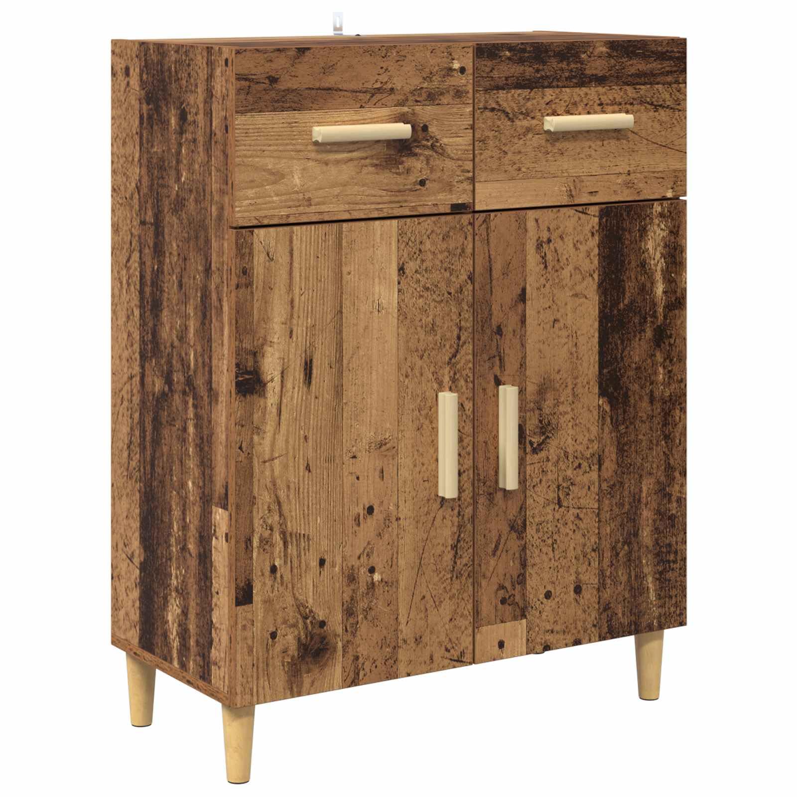 Générique Bufet współczesny design z drewna inżynieryjnego, schowek do salonu z drzwiami i szufladami podtynkowe, nowoczesny prostokątny mebel 34 x 69,5 x 89 cm