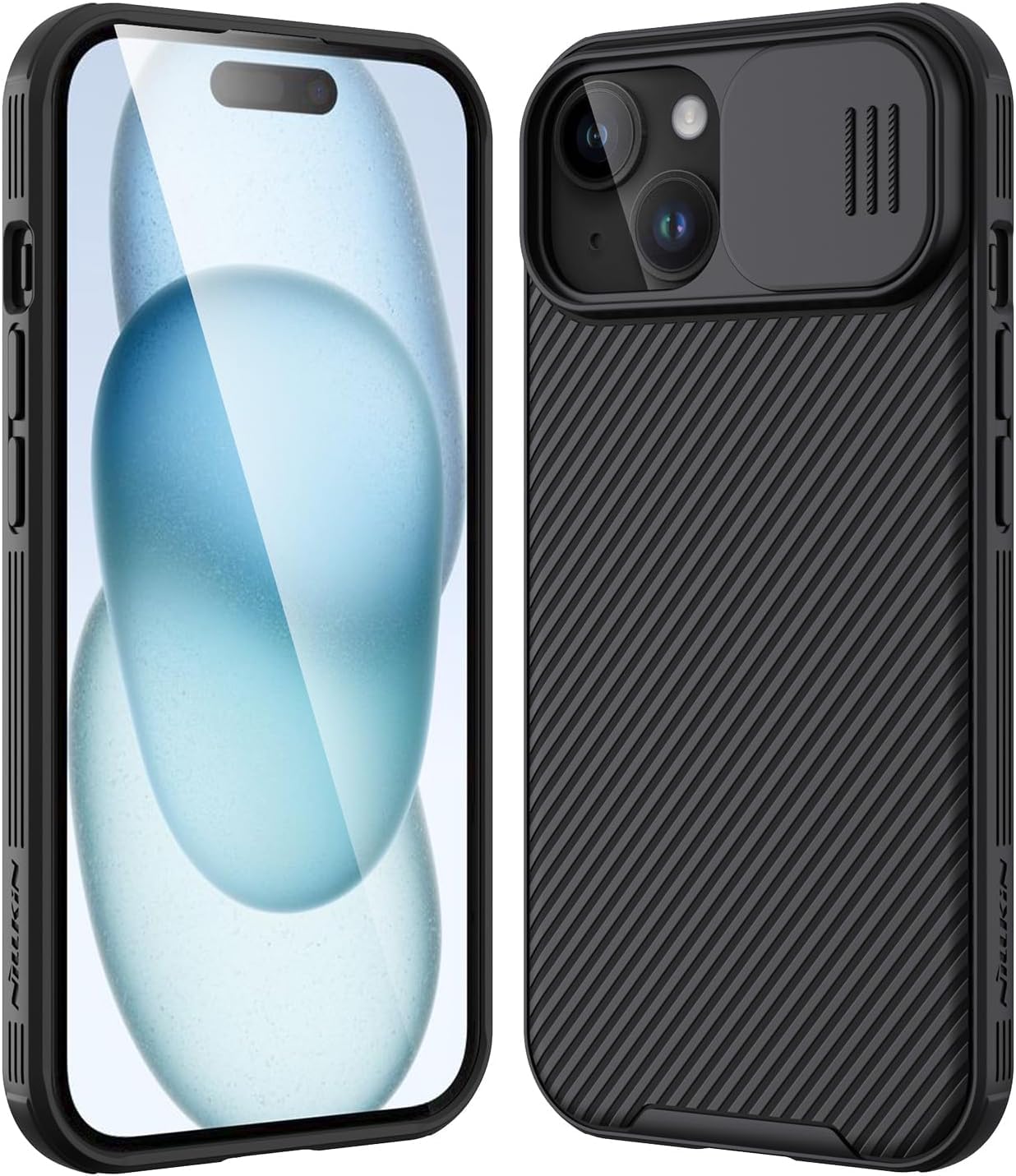 Nilkin® Classic Series Compatible for iPhone 15 Plus (15plus) Case with Camera Cover, [Camera Lens Protector] [Scratch-R