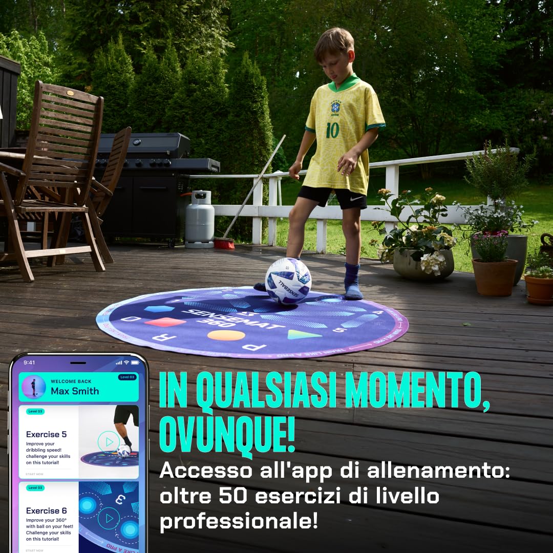 Sensemat 360 - Tappetino da allenamento antiscivolo con design a 360 gradi, per allenamento con i piedi, forza e coordinazione per tutte le età e livelli, migliora le abilità e il controllo con un