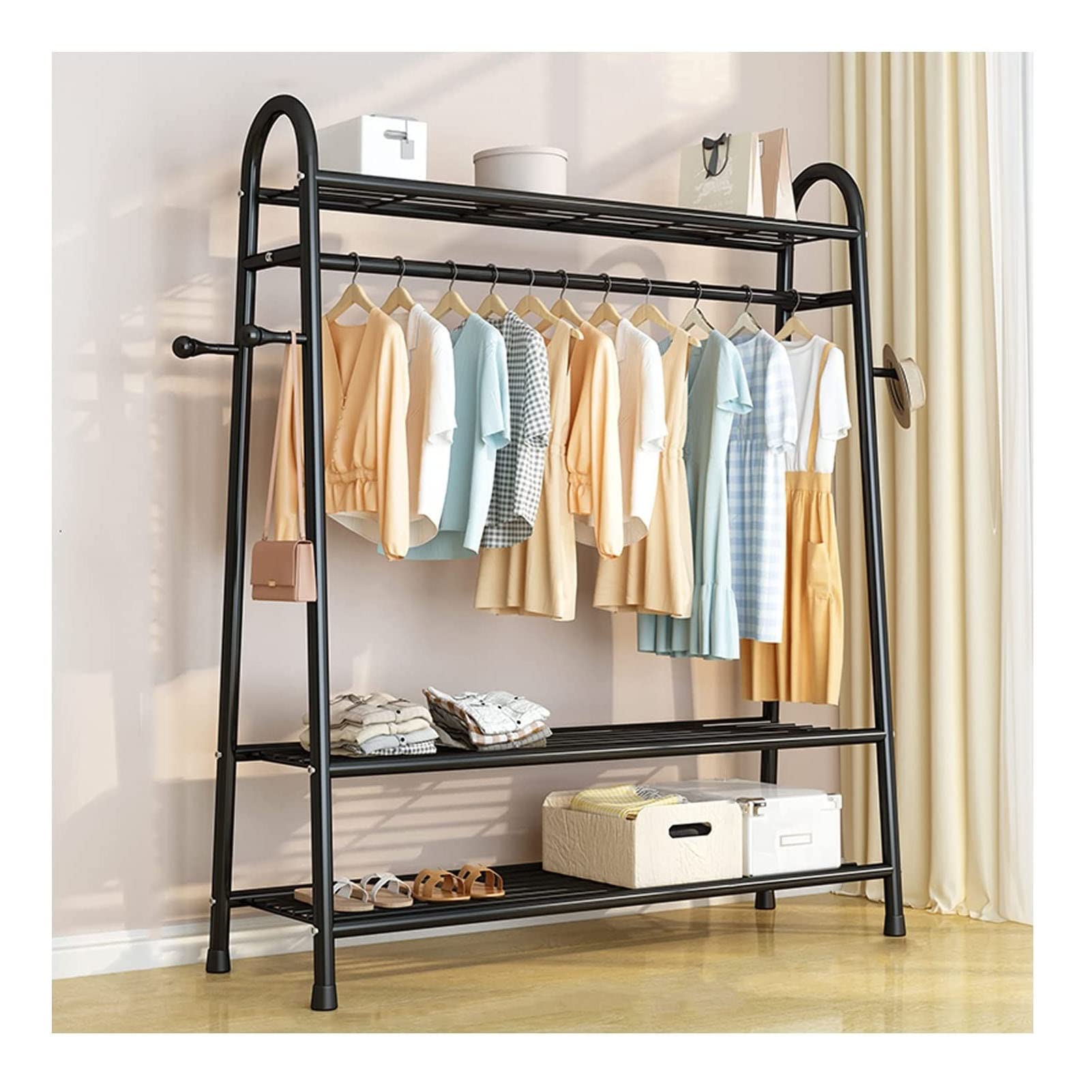 Garment Rail Heavy Duty Coat Racks Freestanding Metal Garment Clothes Dress