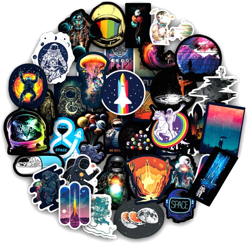 NASA Stickers 100 pcs/Pack Stickers Variety Vinyl Car Sticker Motorcycle Bicycle Luggage Decal Graffiti Patches Skateboard Stickers for Laptop Stickers for Kid and Adult