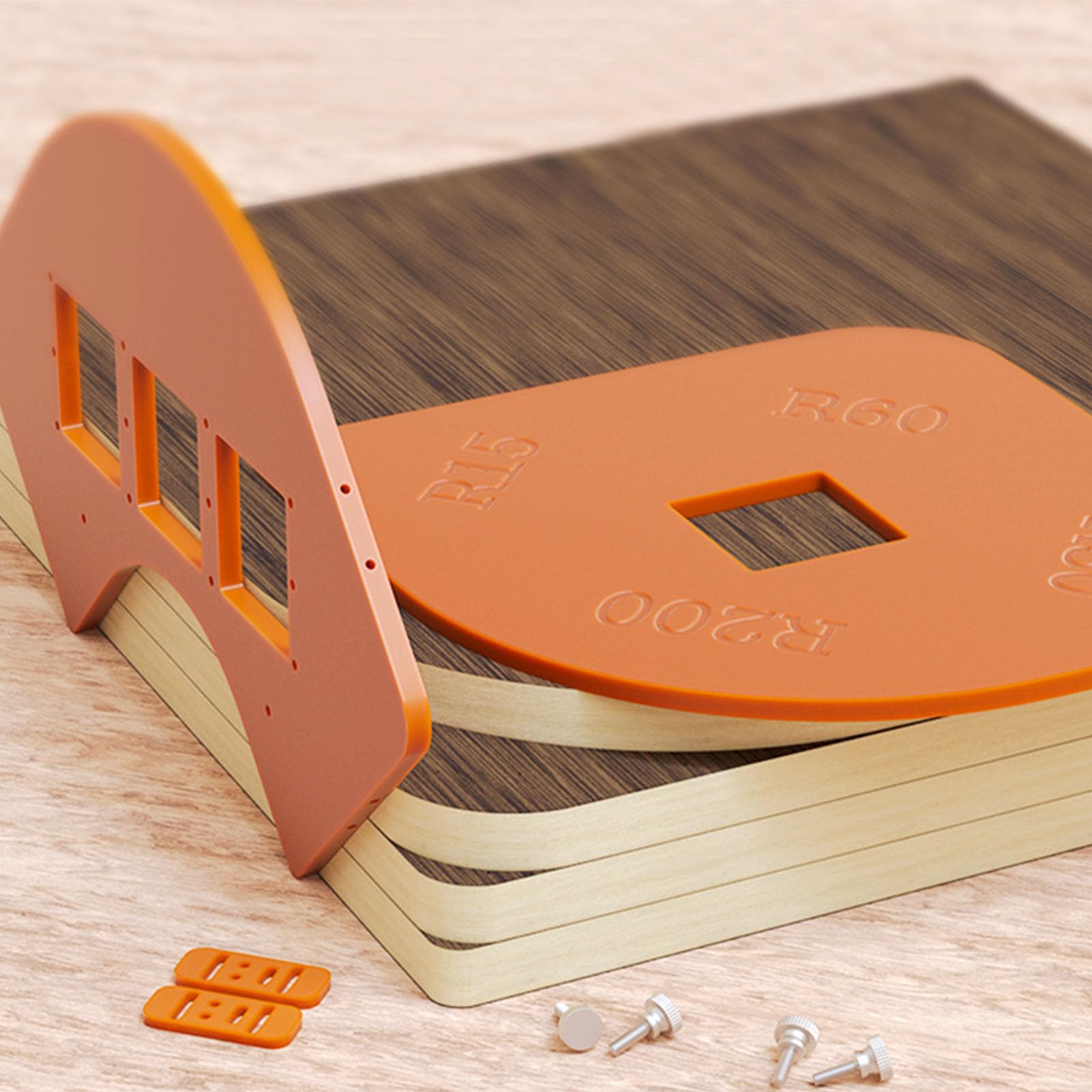 Radius Jig Router Schablone R15 R30 R60 R200 Abgerundete Ecken Locator Eckradius Anleitung Zum Schneiden von Schränken und Holzarbeiten