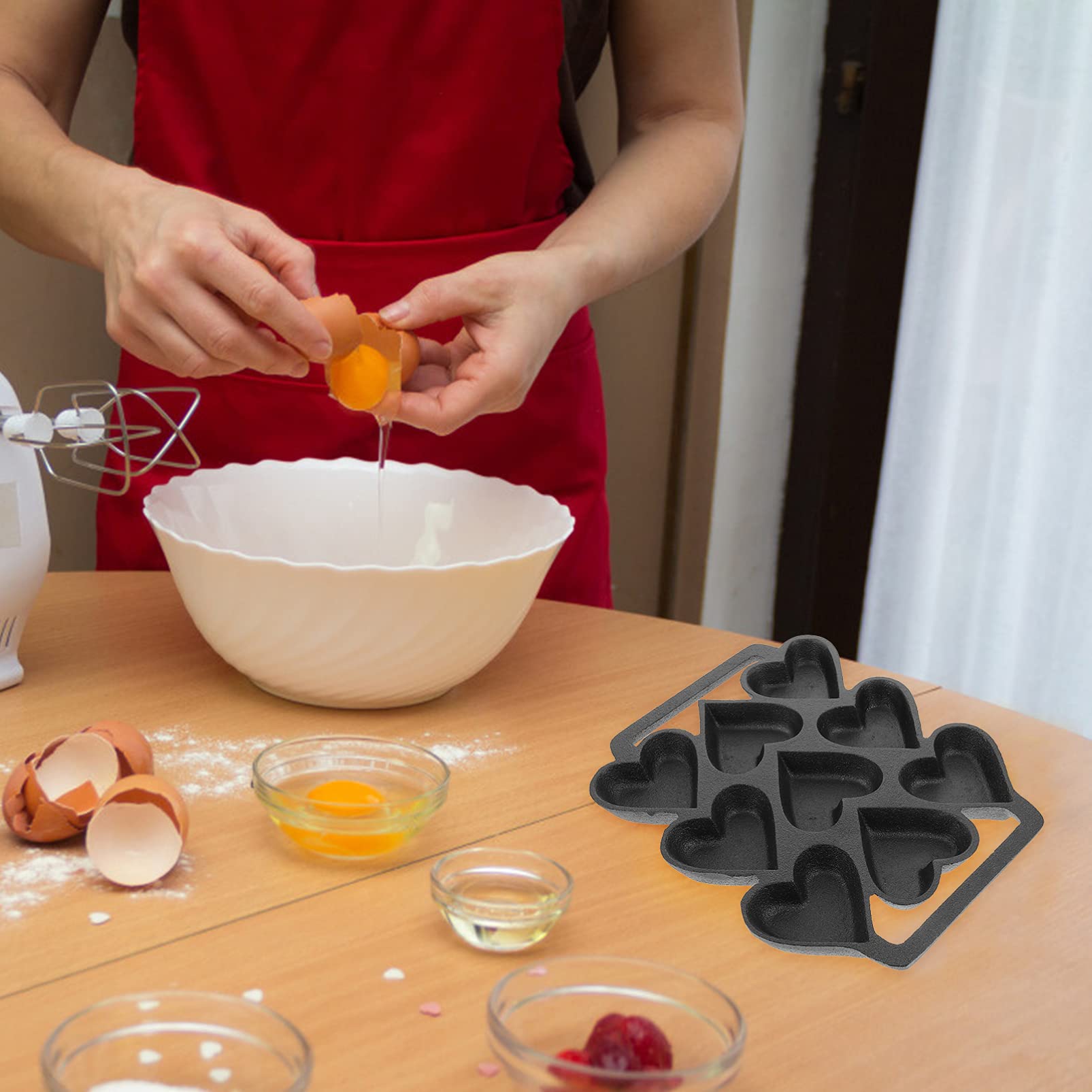 Abaodam Moule à Gâteau Forme De Cœur Fer Moule à Pâtisserie Antiadhésif Pour Anniversaires Et Mariages Accessoire De Cuisine Pratique Pour Desserts