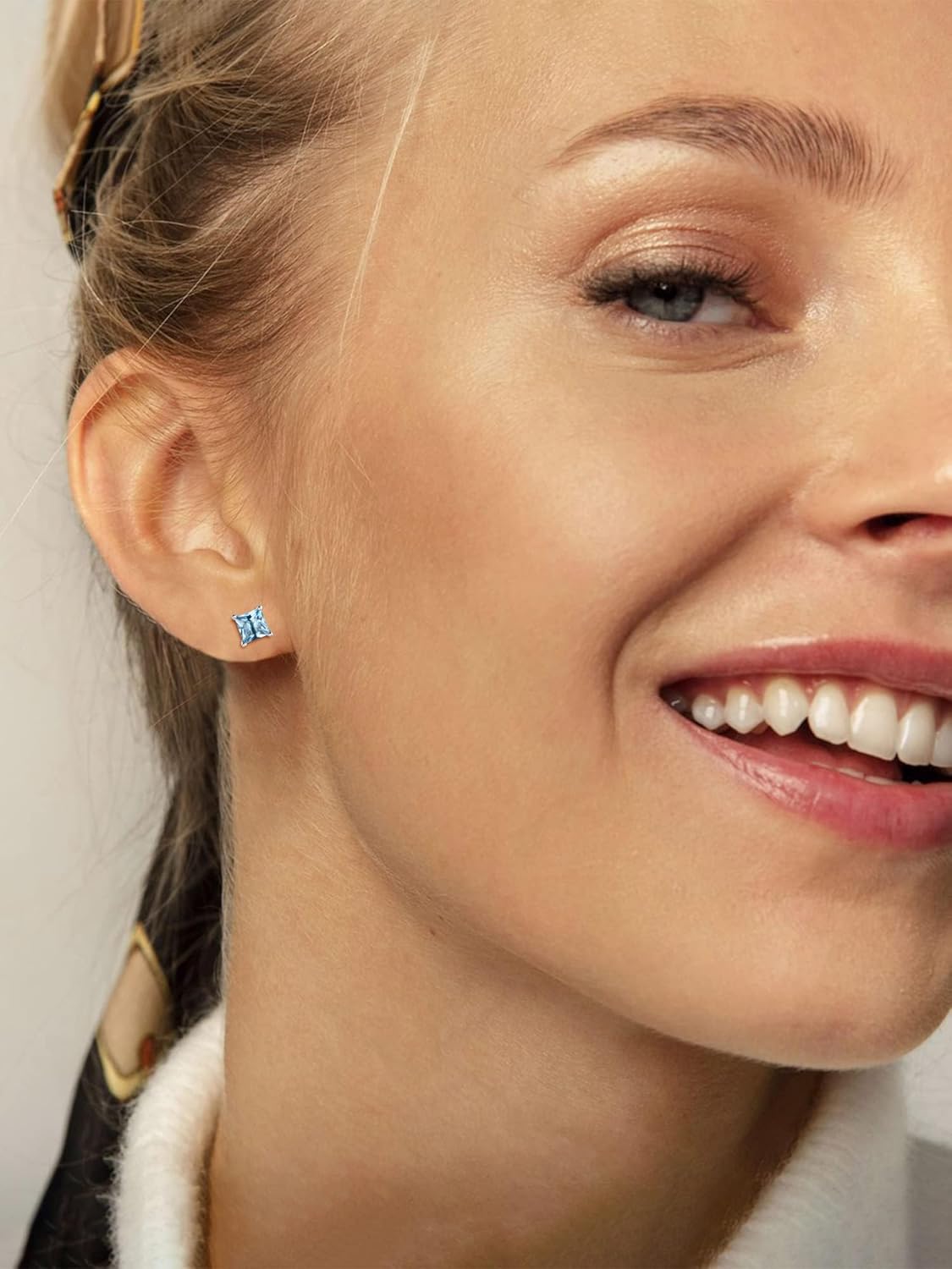 ChicSilver 925 Sterling Silver Earrings Sparkling Heart/Round/Princess Cut Birthstone Earrings for Women Birthday Jewelry with Gift Box - Image 2