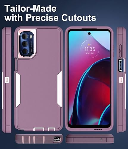 Miniatura 8 de Dahkoiz Funda para teléfono Motorola Moto G Stylus 4G (2022), con protector de pantalla de vidrio templado, cubierta de puerto a prueba de polvo,