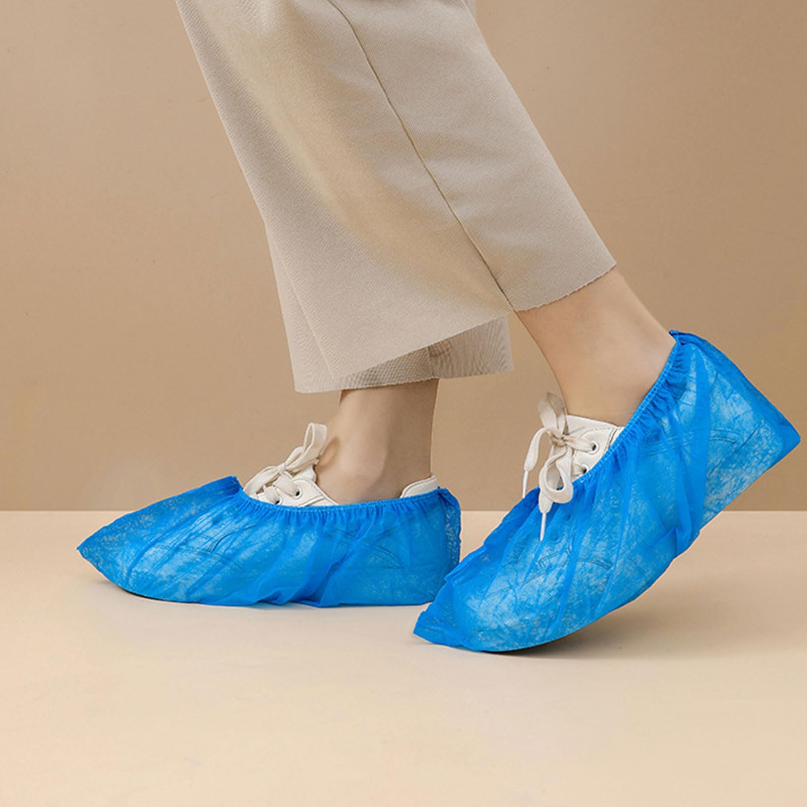 Dxcaicc 600 pièces (300 Paires) de Couvre-Chaussures et de Bottes réutilisables, Couvre-Chaussures jetables pour l'intérieur, Couvre-Chaussures antidérapants, Taille Unique,Rose