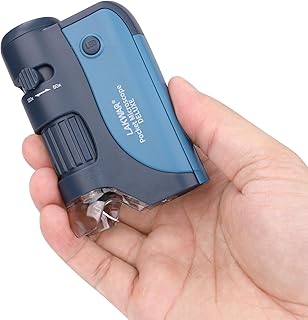 Pocket Microscope for Kids, 60x-120x Portable Microscope Led Lighted with Microscope Slides, Mini Handheld Microscope for Kids Adults
