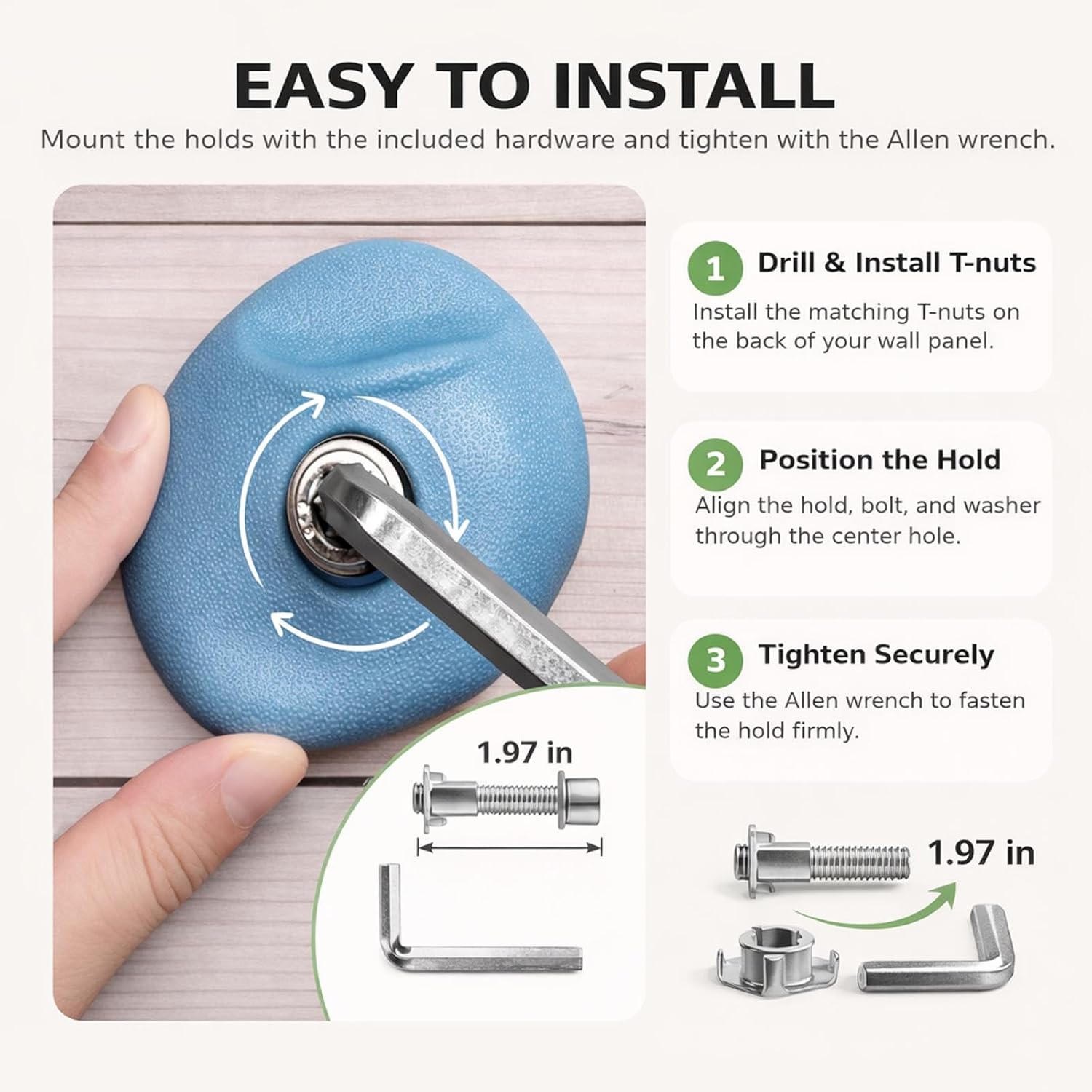 36 Pack Rock Climbing Holds for Kids with Hardware – Indoor Outdoor Climbing Wall Holds for Playground, Backyard Tree House Playset DIY Rock Wall Grips