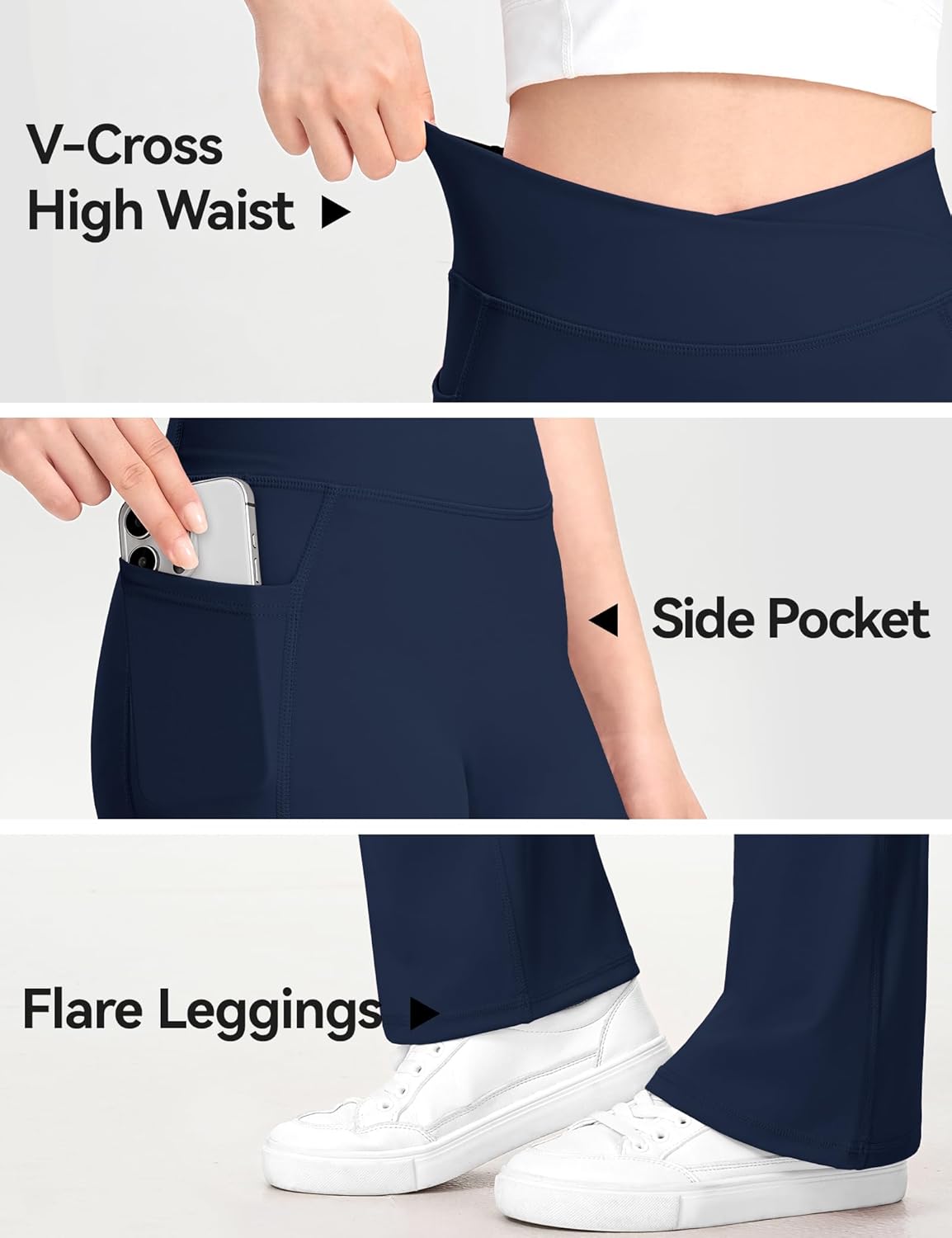 KEREDA Girls Flare Leggings High Waist Bell Bottoms for Kids Yoga Dance Pants with Pockets Ages 7-14 Years - Image 6