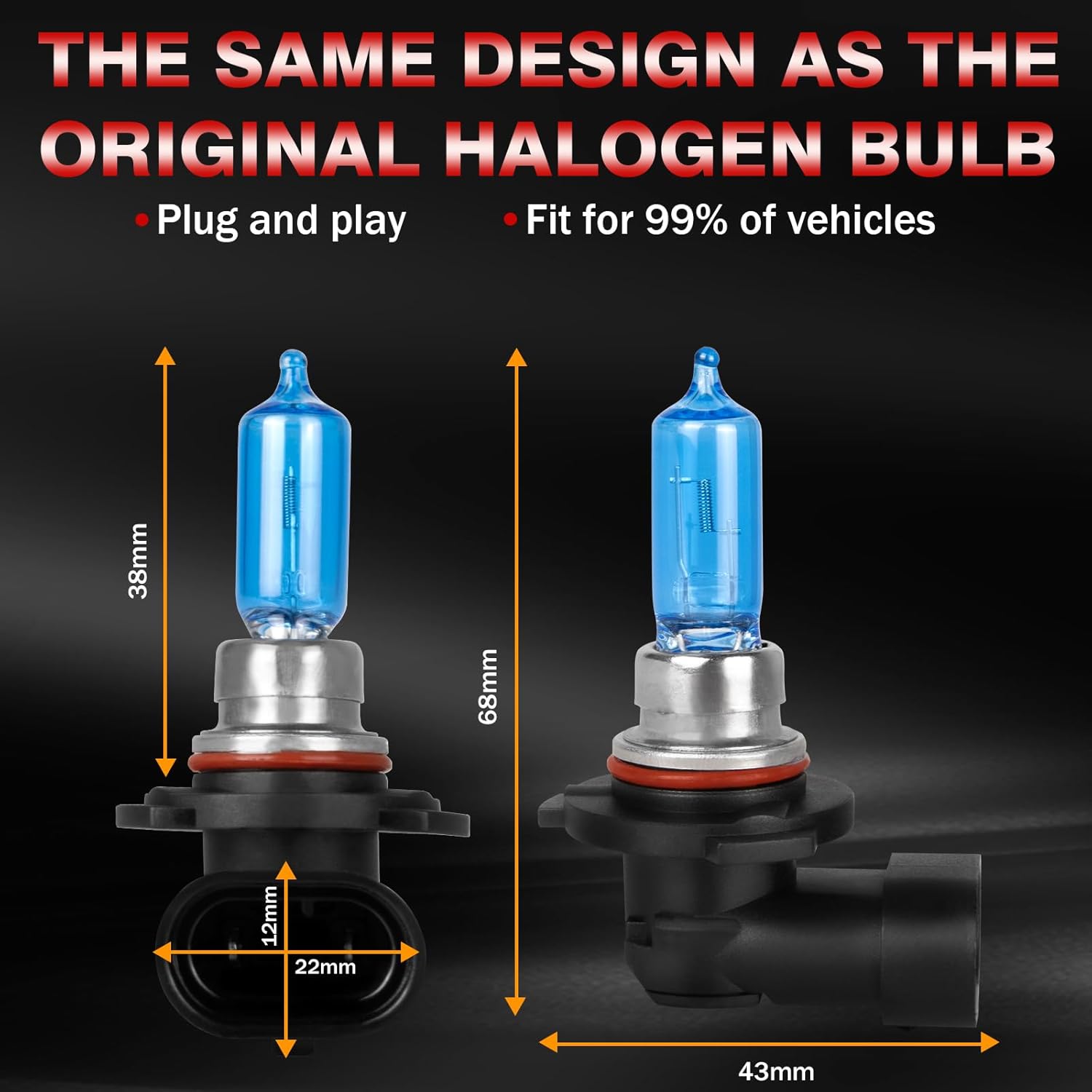 Fit For Jeep Commander 2006-2010 Headlight Bulbs, 9005 High Beam, H11 Low Beam & Fog light, 5000K White, Pack of 6 (For Jeep Commander 2006-2010)