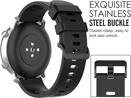 Miniatura 7 de Banda para Amazfit GTS, banda de repuesto de silicona suave para Amazfit GTSGTS 2GTS 2GTS 2 MiniBipBip LiteBip SBip UGTR 1.654in Smartwatch (sin
