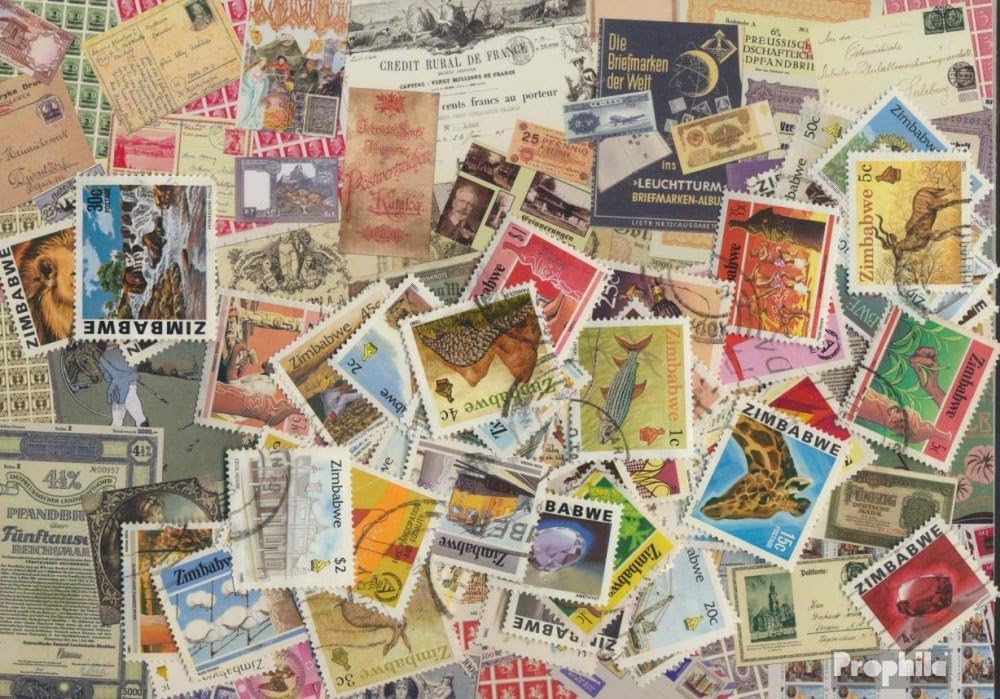 Prophila Collection Zimbabwe 50 Various Stamps (Stamps for Collectors)