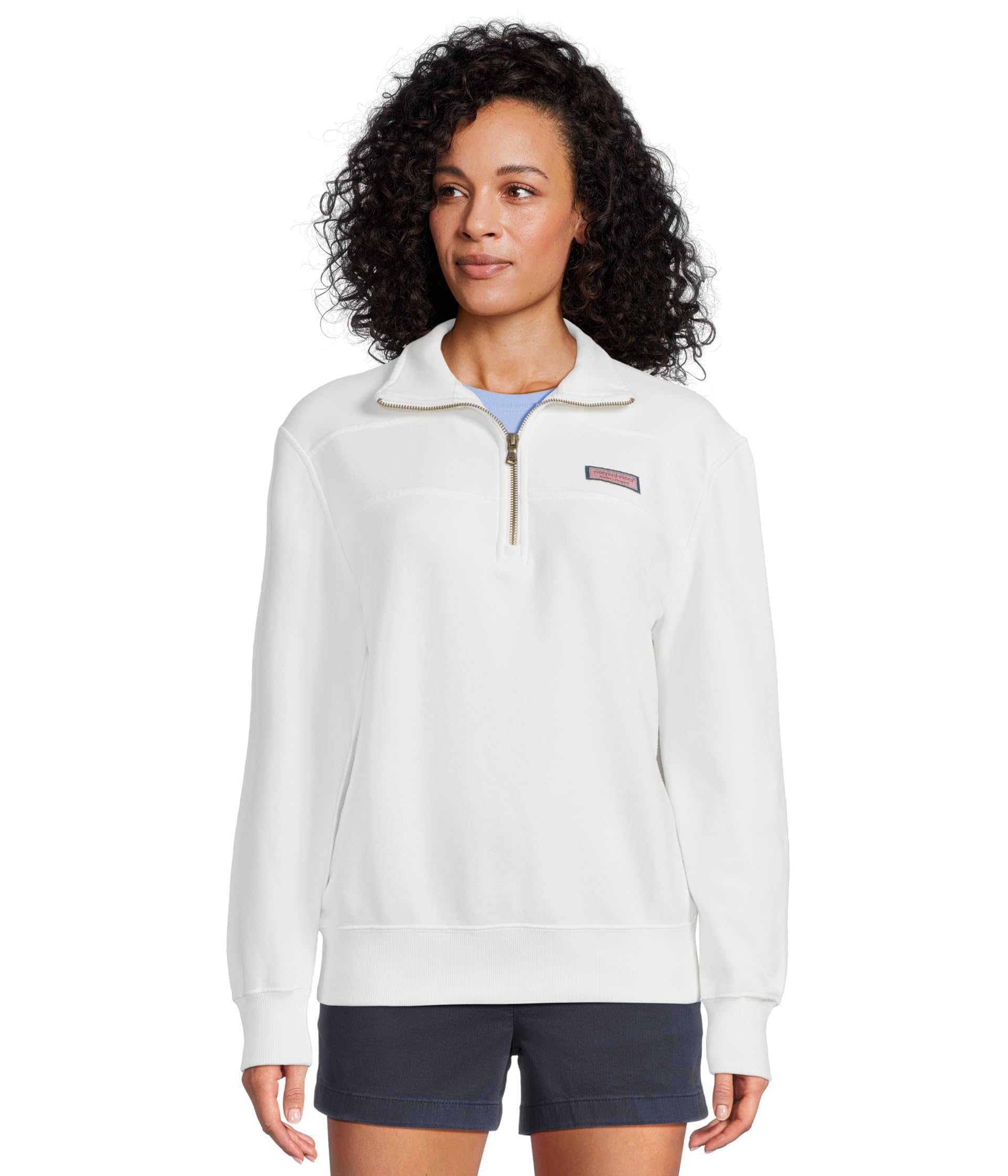 Vineyard Vines Women's White Cap Surf Terry Shep Shirt, S