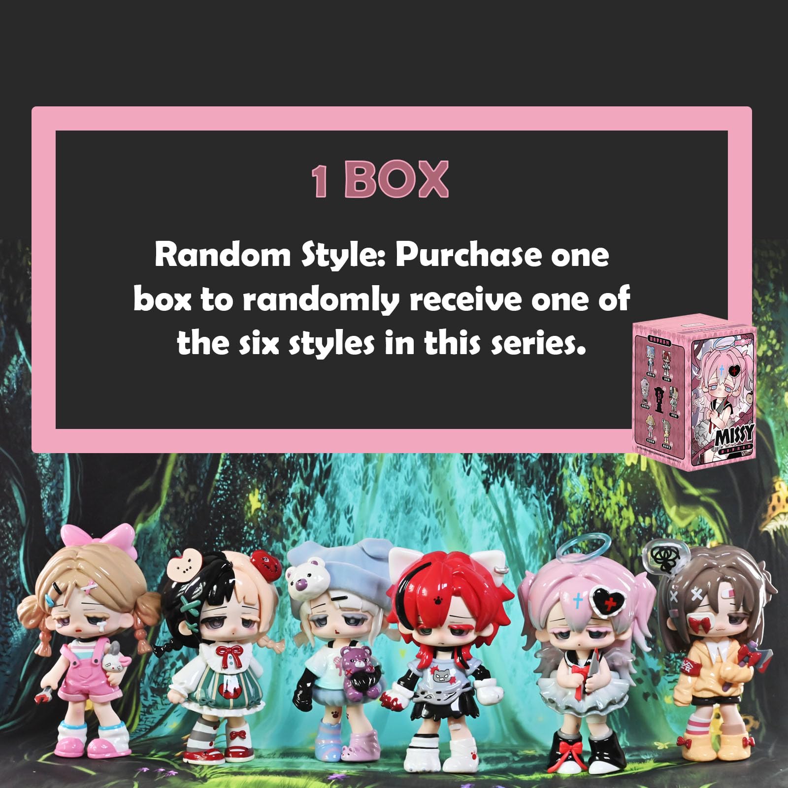 CALEMBOU Anime Blind Box Figure, Cute Missy Series Mystery Box Figure, Home Decoration Collectible PVC Figurine for Birthday Gifts(1PC)